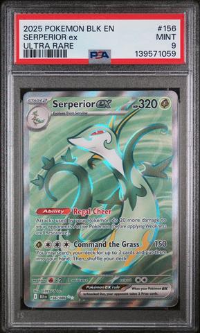 2025 Pokemon Blk En-black Bolt 156 Serperior Ex Ultra Rare PSA 9