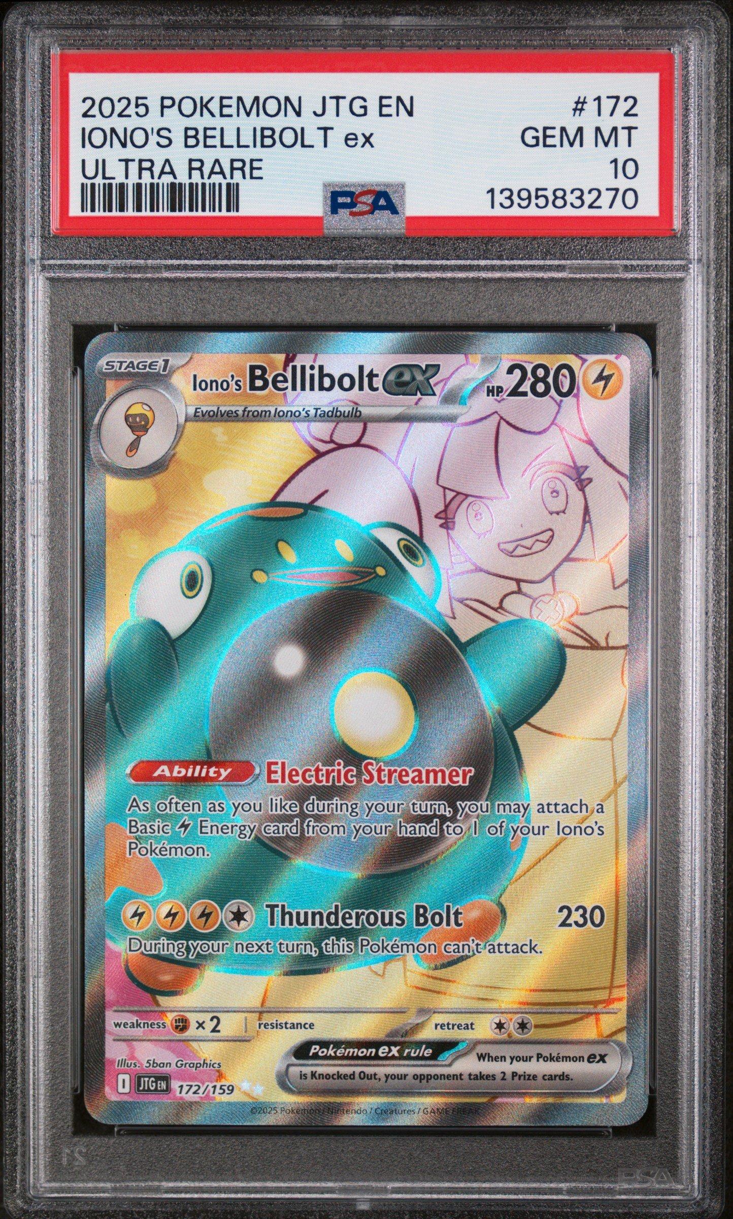 2025 Pokemon Jtg En-journey Together 172 Iono's Bellibolt Ex Ultra