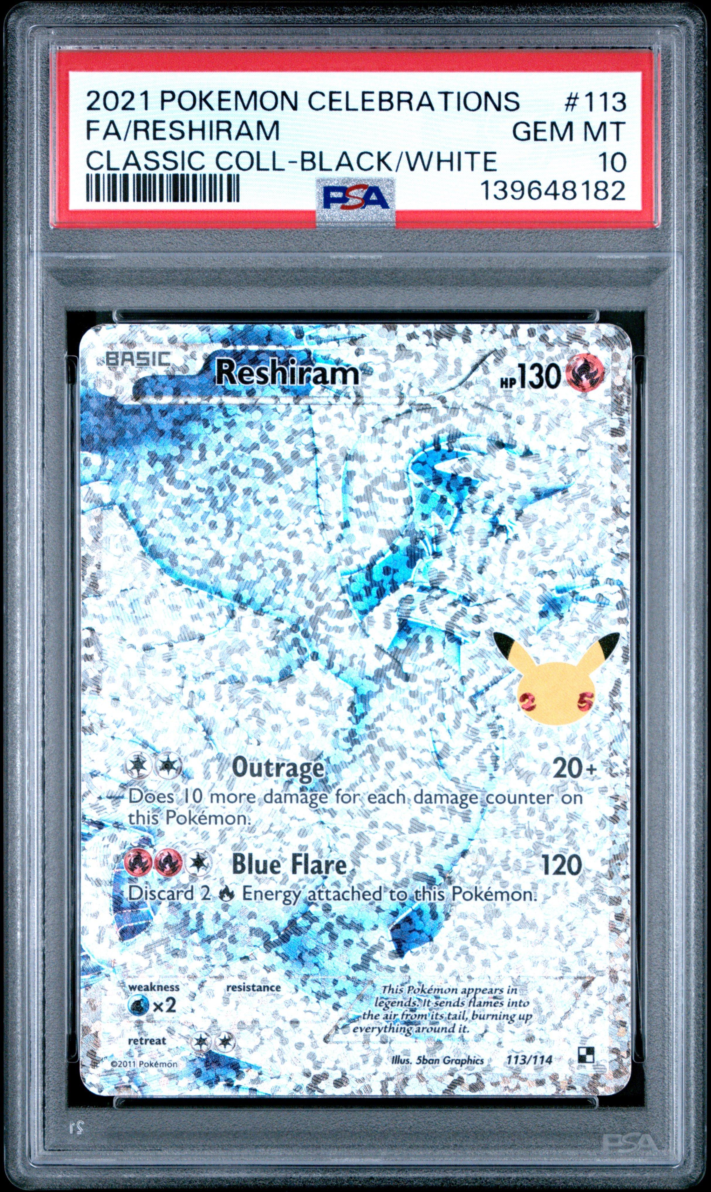 2021 Pokemon Celebrations Classic Collection 113 Full Art/reshiram
