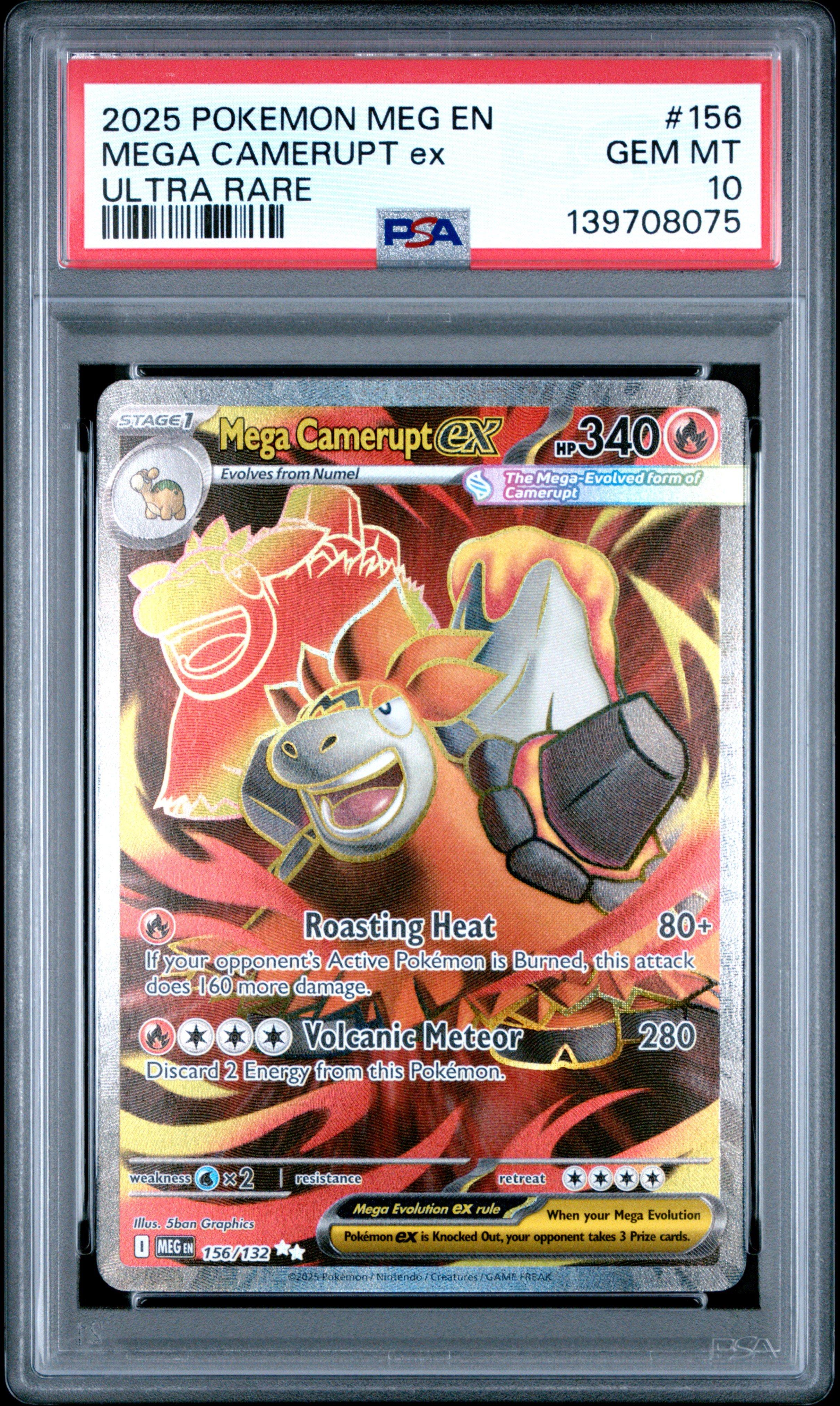 pokemon camerupt card M EX XY198 [XY Promos] Colorless Extra Flame (20+) If the Defending Pokémon is Pokémon Camerupt | Paldean Fates |