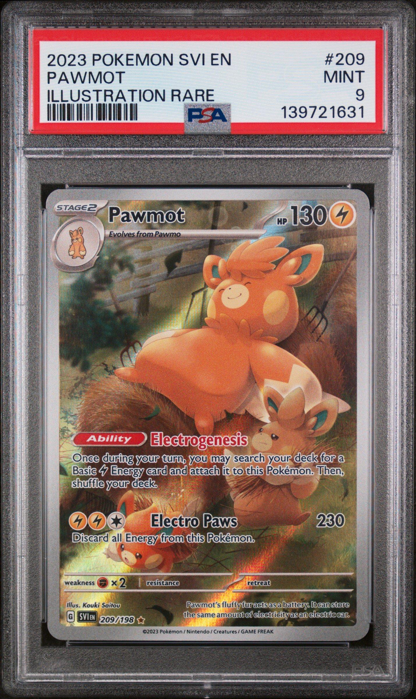 2023 Pokemon Svi En-scarlet & Violet 209 Pawmot Illustration Rare PSA 9