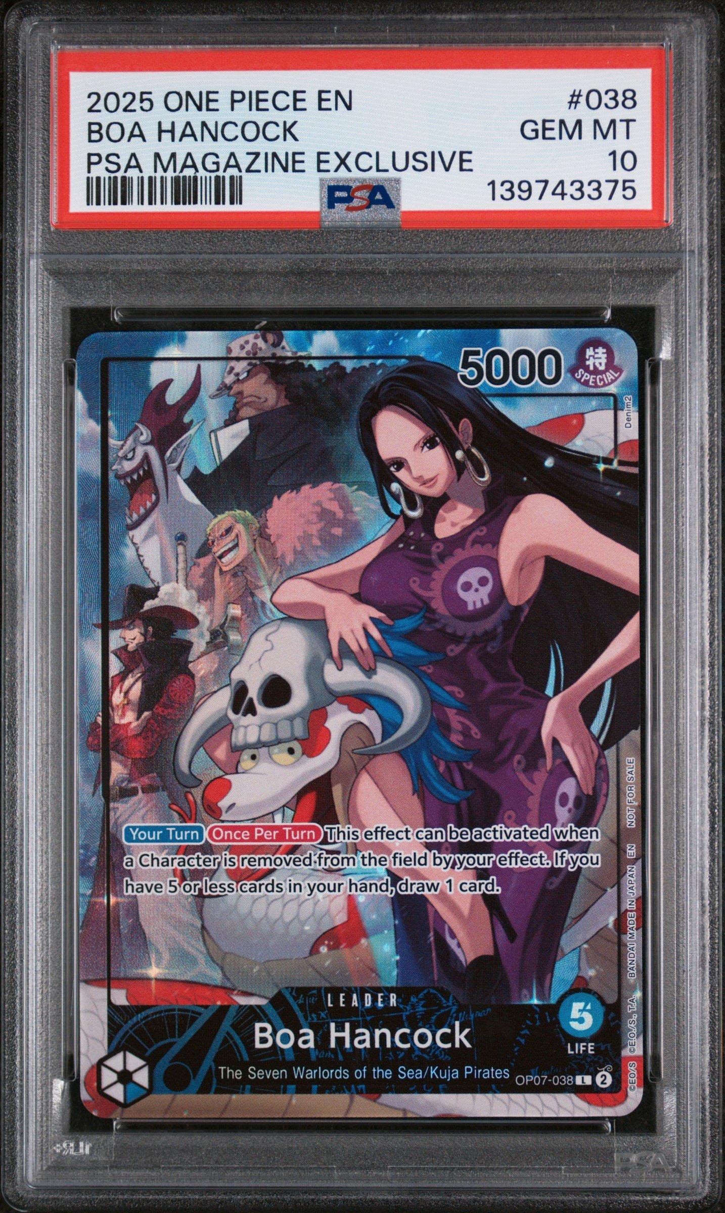 2025 ONE PIECE EN #038 ボア・ハンコック PSA 10 2025 One Piece Promos 038 Boa Hancock Psa Magazine Exclusive PSA