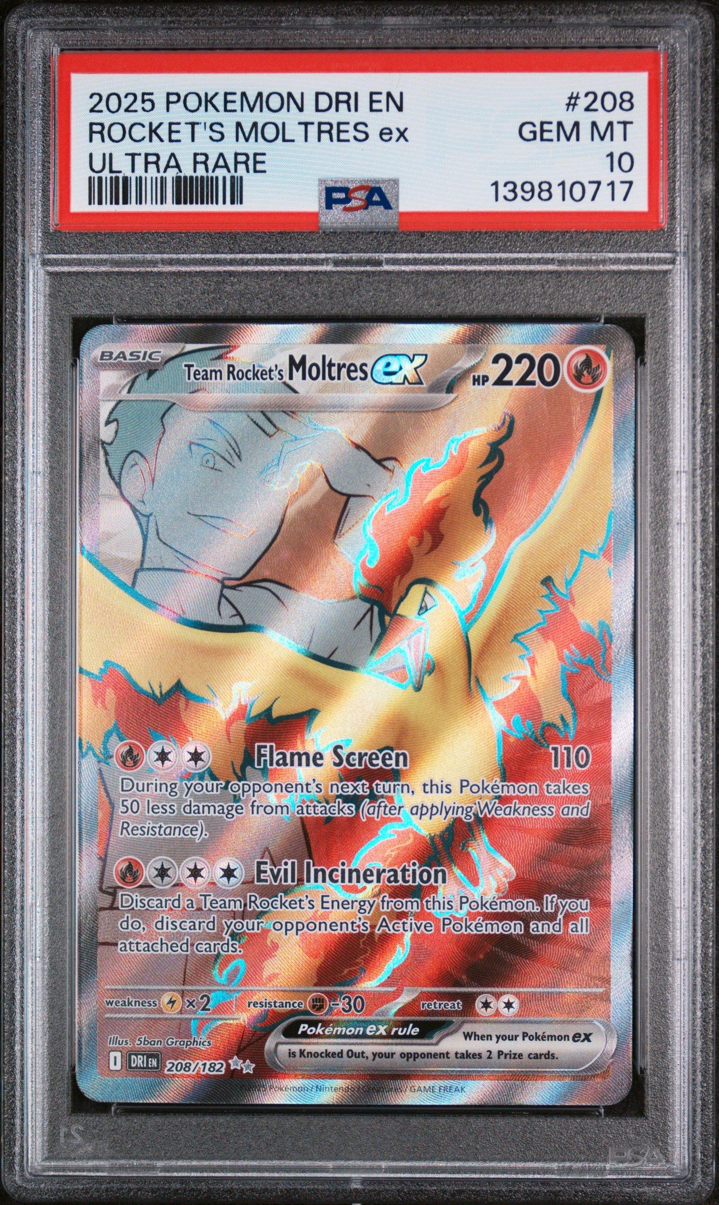 2025 Pokemon Dri En-destined Rivals 208 Team Rocket's Moltres Ex