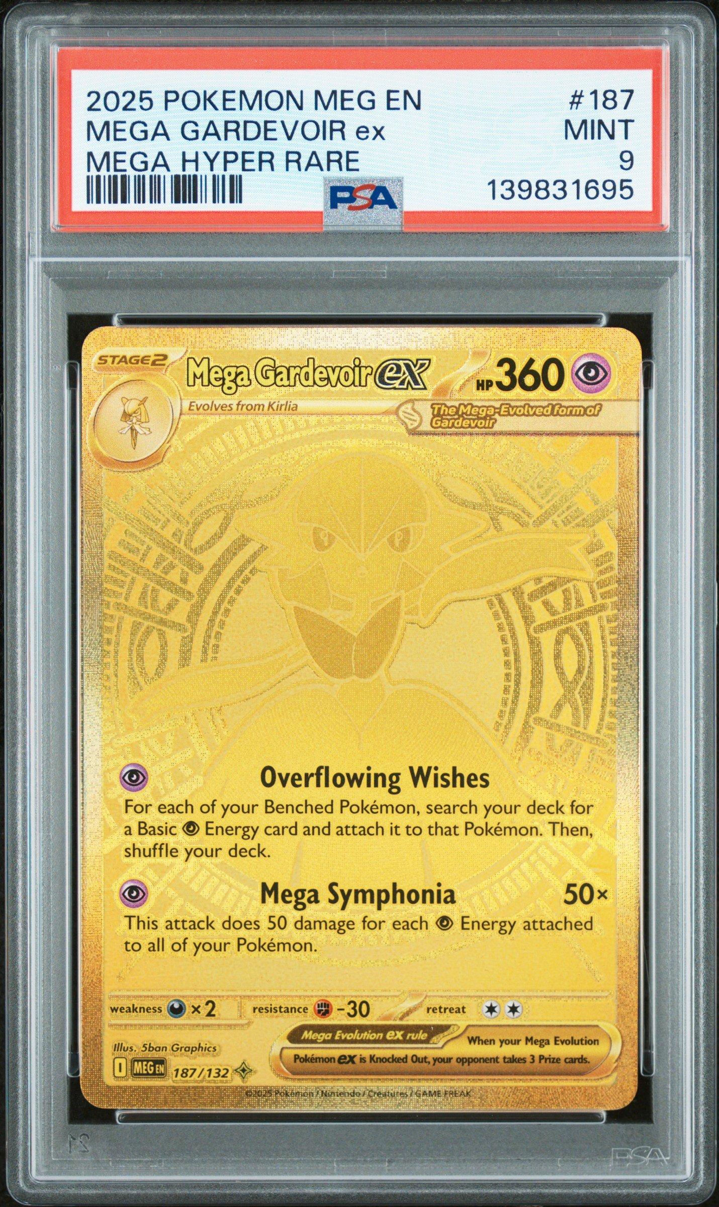 2025 Pokemon Meg En-mega Evolution 187 Mega Gardevoir Ex Mega Hyper Rare  PSA 9 Graded Card | GameStop