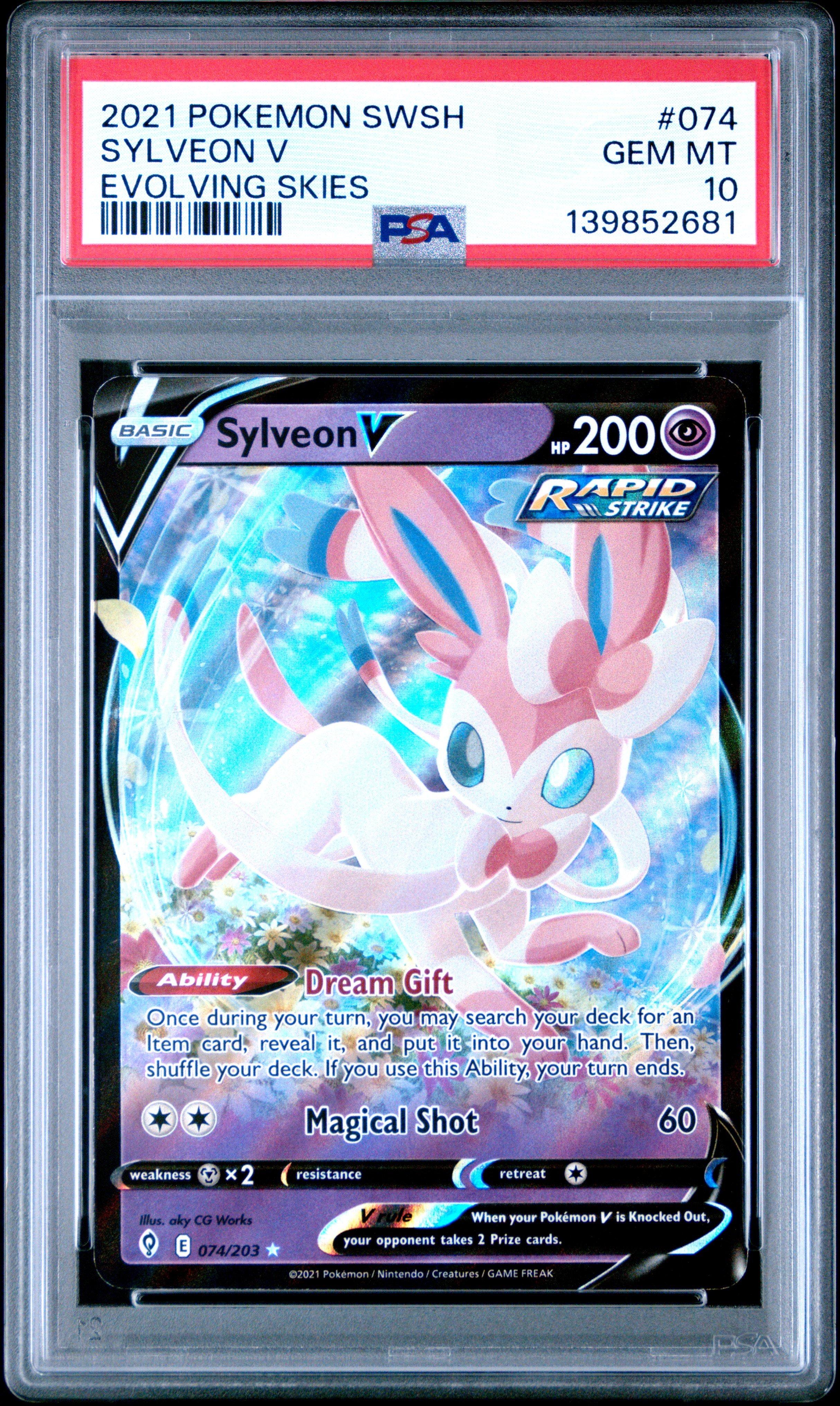 2021 Pokemon Sword & Shield Evolving Skies 074 Sylveon V PSA 10