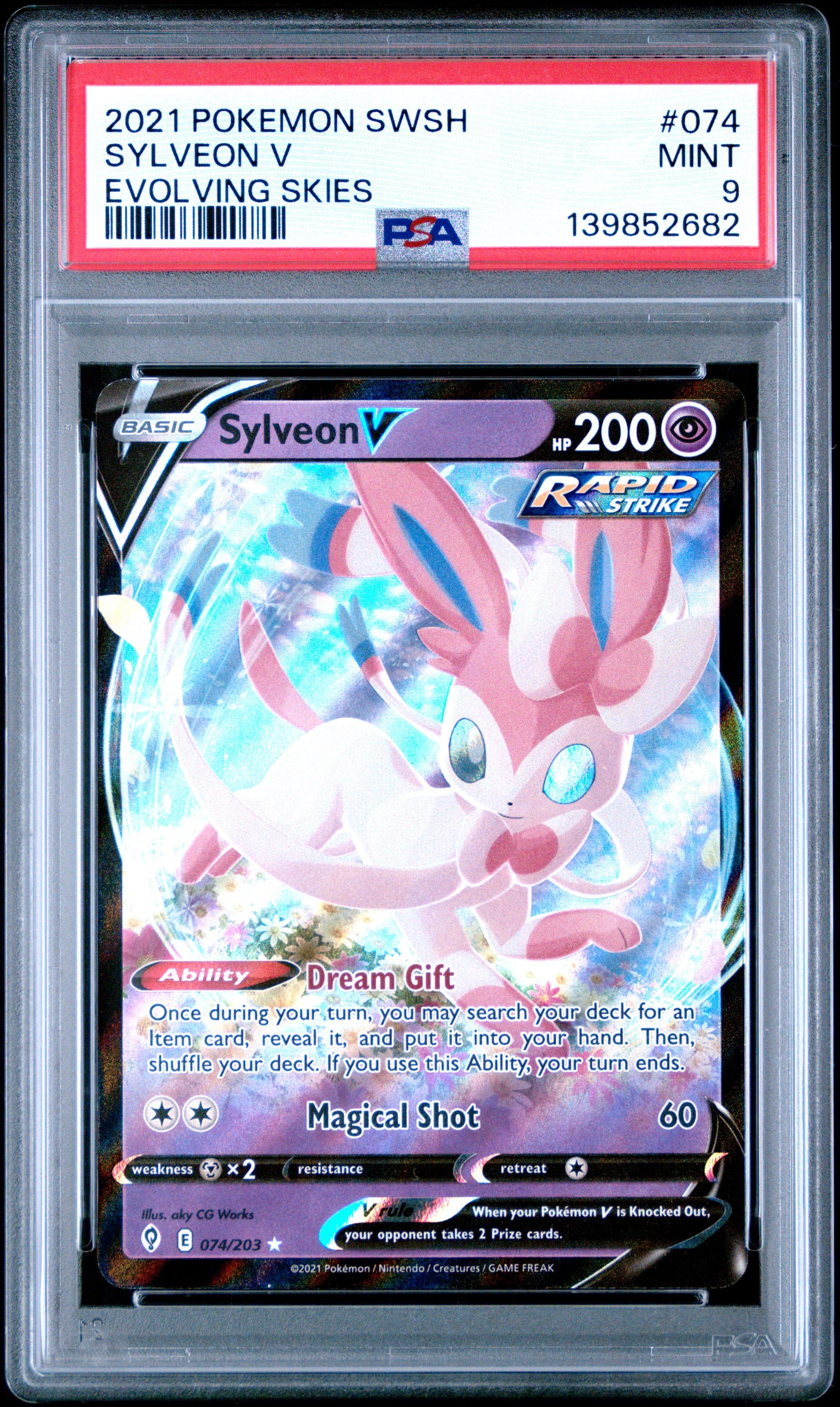 2021 Pokemon Sword & Shield Evolving Skies 074 Sylveon V PSA 9