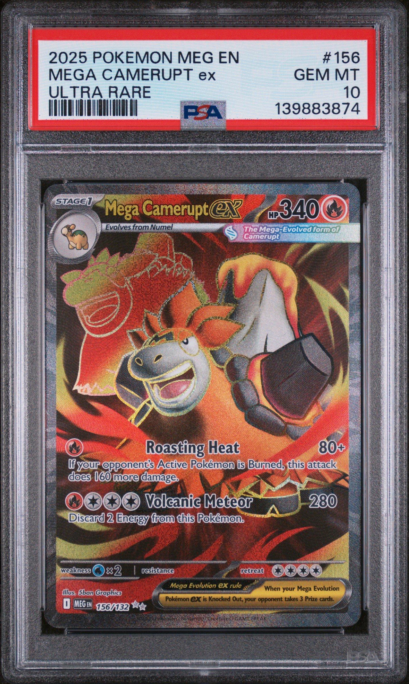 2025 Pokemon Meg En-mega Evolution 156 Mega Camerupt Ex Ultra Rare