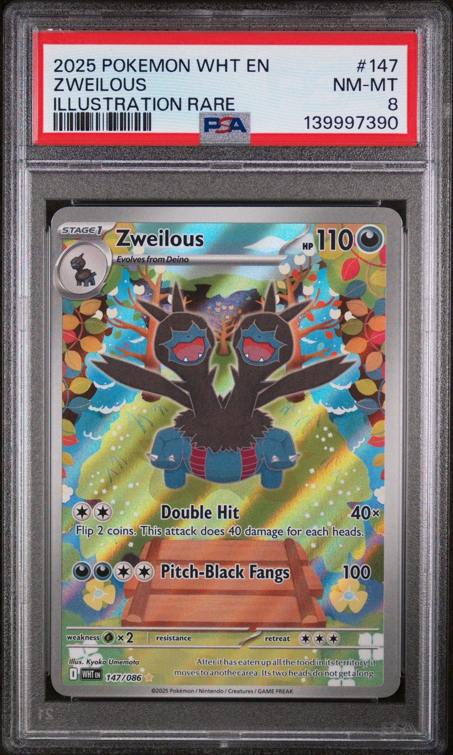 2025 Pokemon Wht En-white Flare 147 Zweilous Illustration Rare PSA