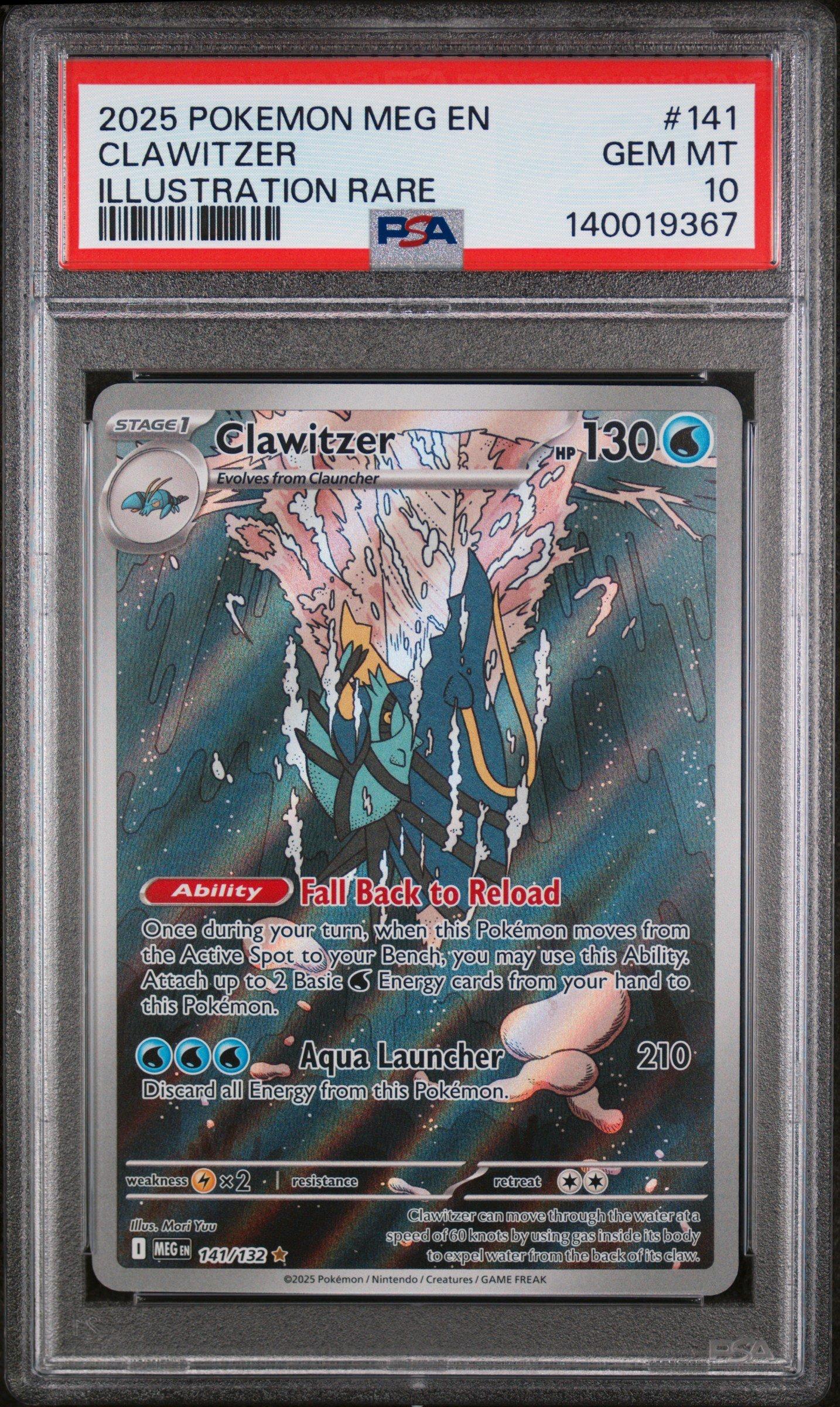 2025 Pokemon Meg En-mega Evolution 141 Clawitzer Illustration Rare PSA 10  Graded Card | GameStop