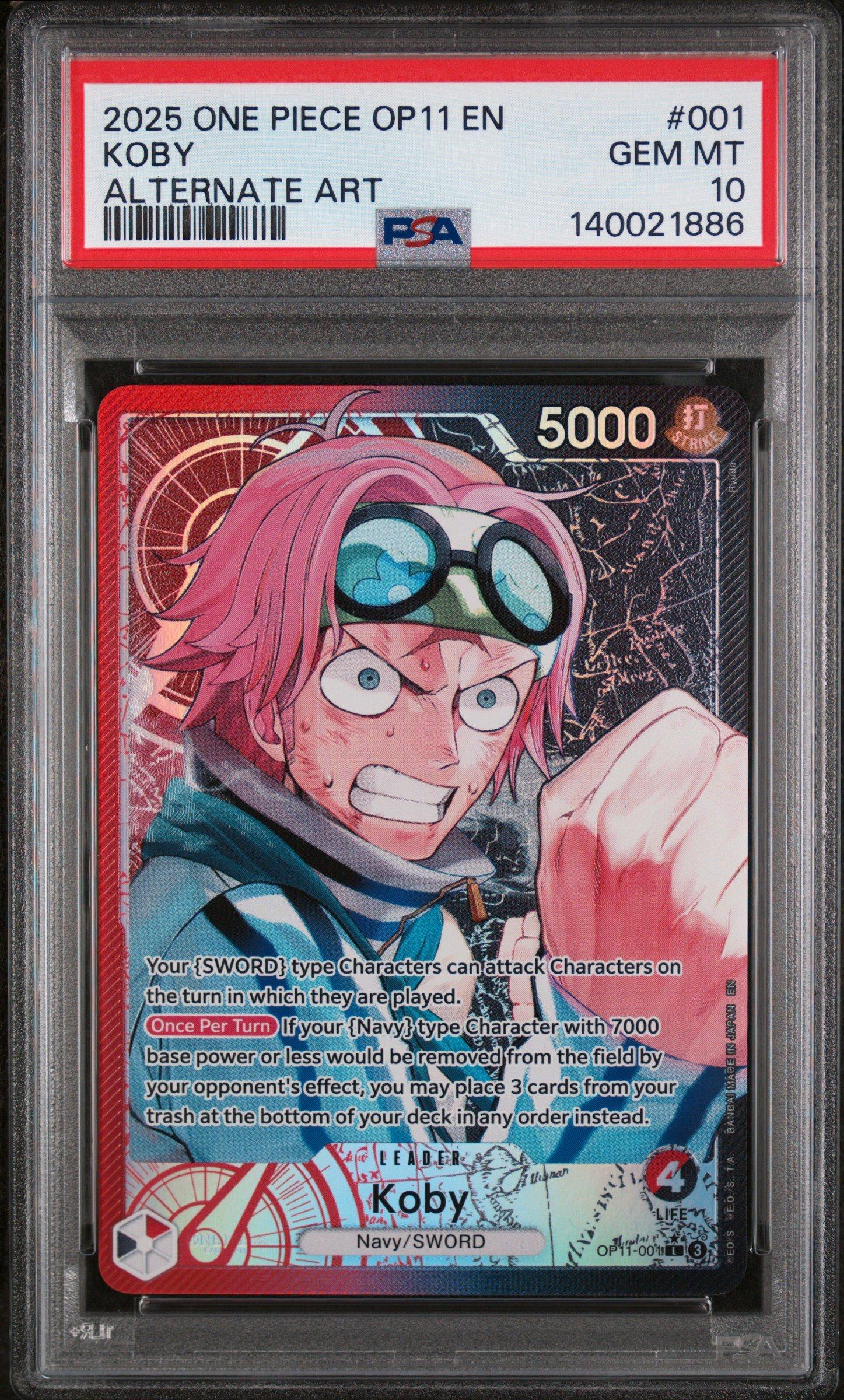 2025 One Piece Op11-a Fist Of Divine Speed 001 Koby Alternate Art