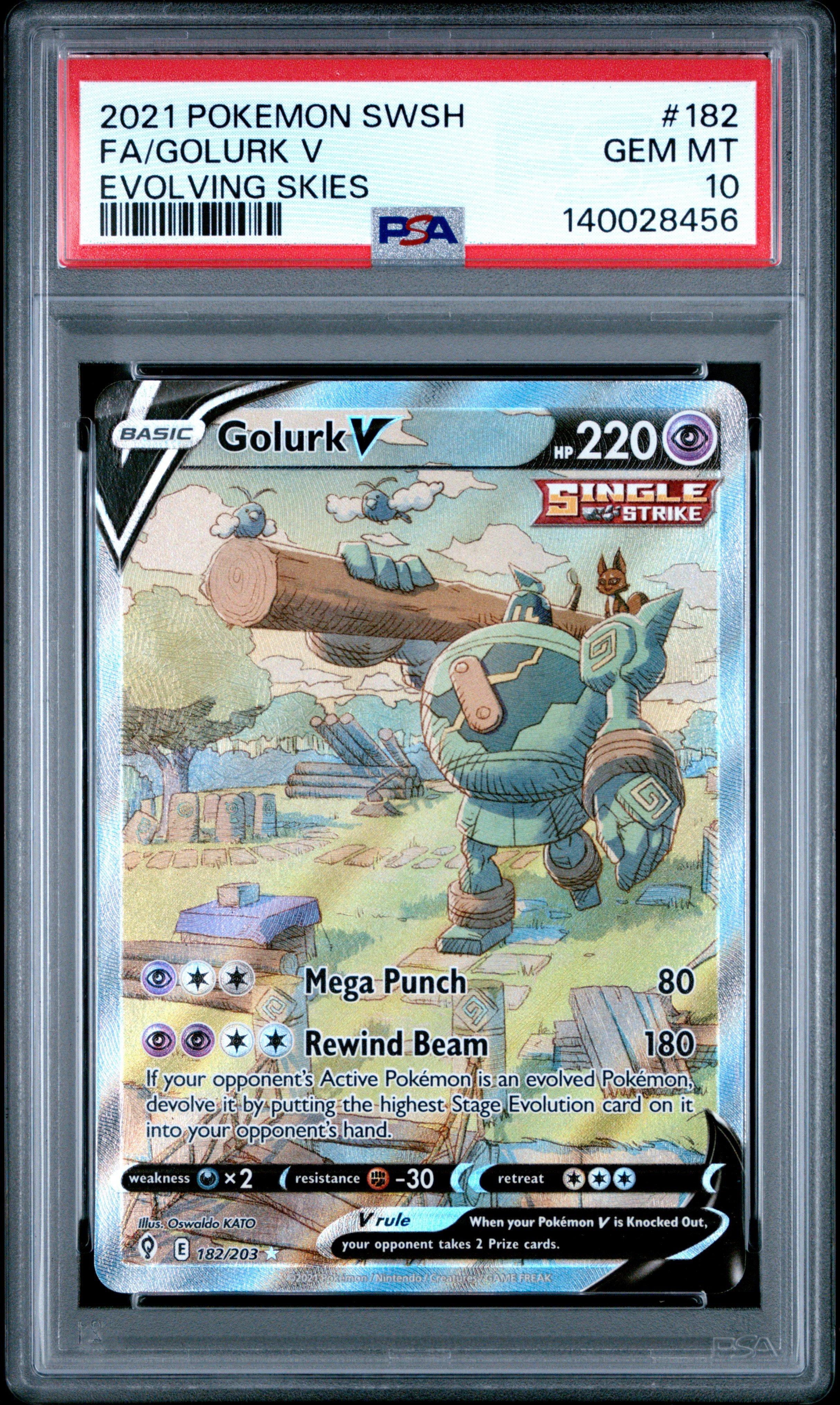 2021 Pokemon Sword & Shield Evolving Skies 182 Full Art/golurk V