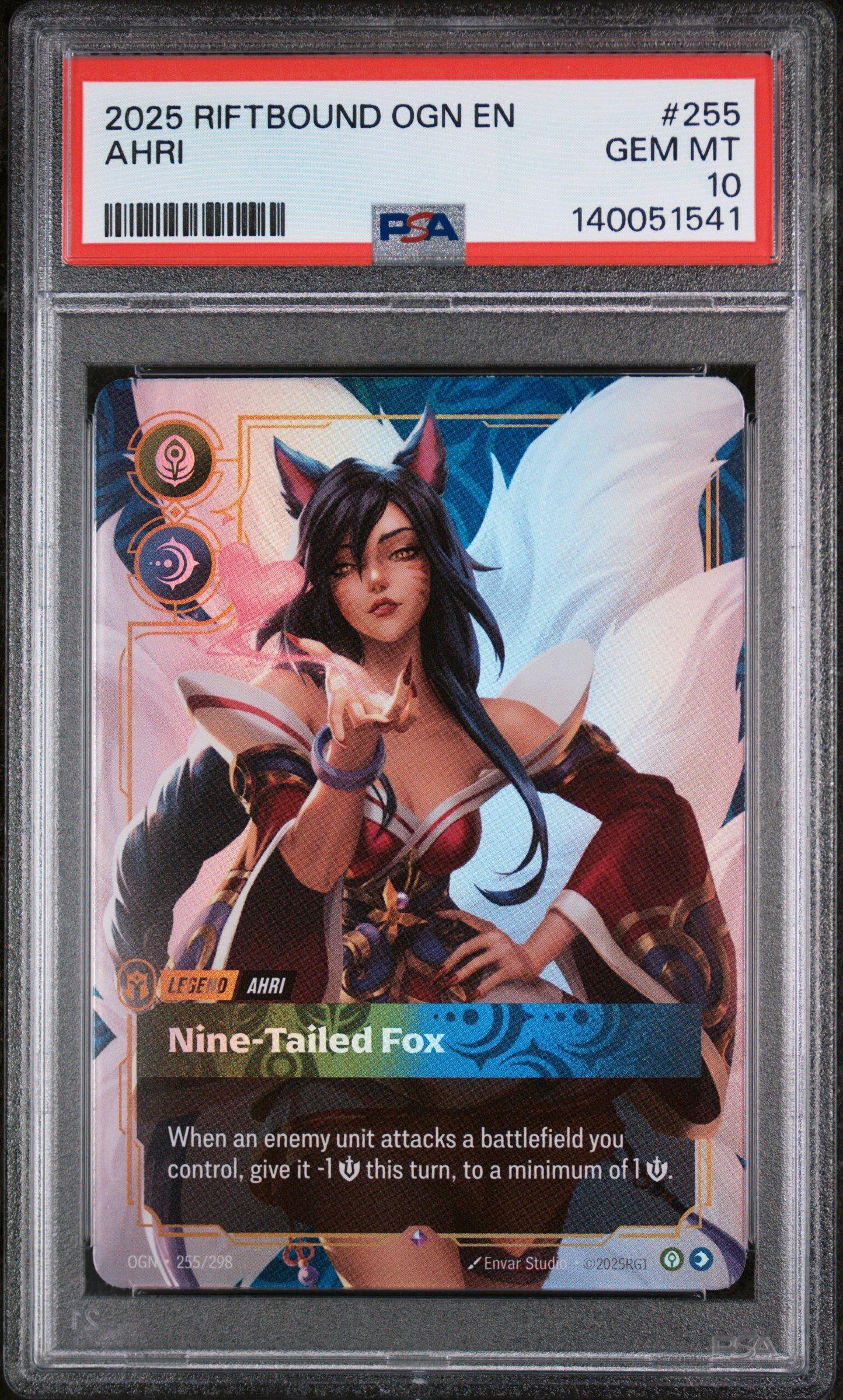 2025 Riftbound: League Of Legends Ogn-origins 255 Ahri - Nine