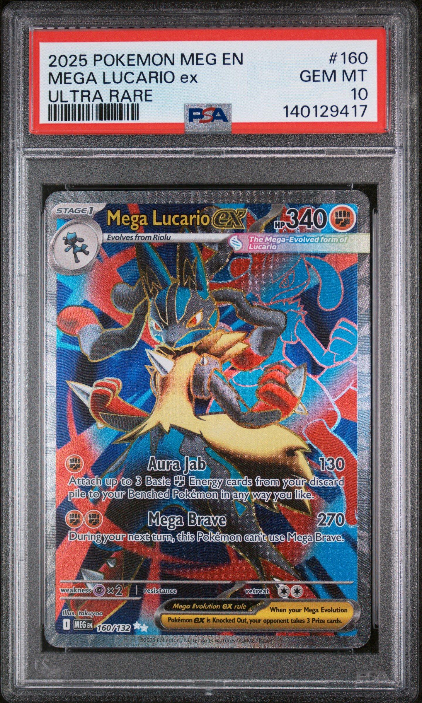 2025 Pokemon Meg En-mega Evolution 160 Mega Lucario Ex Ultra Rare