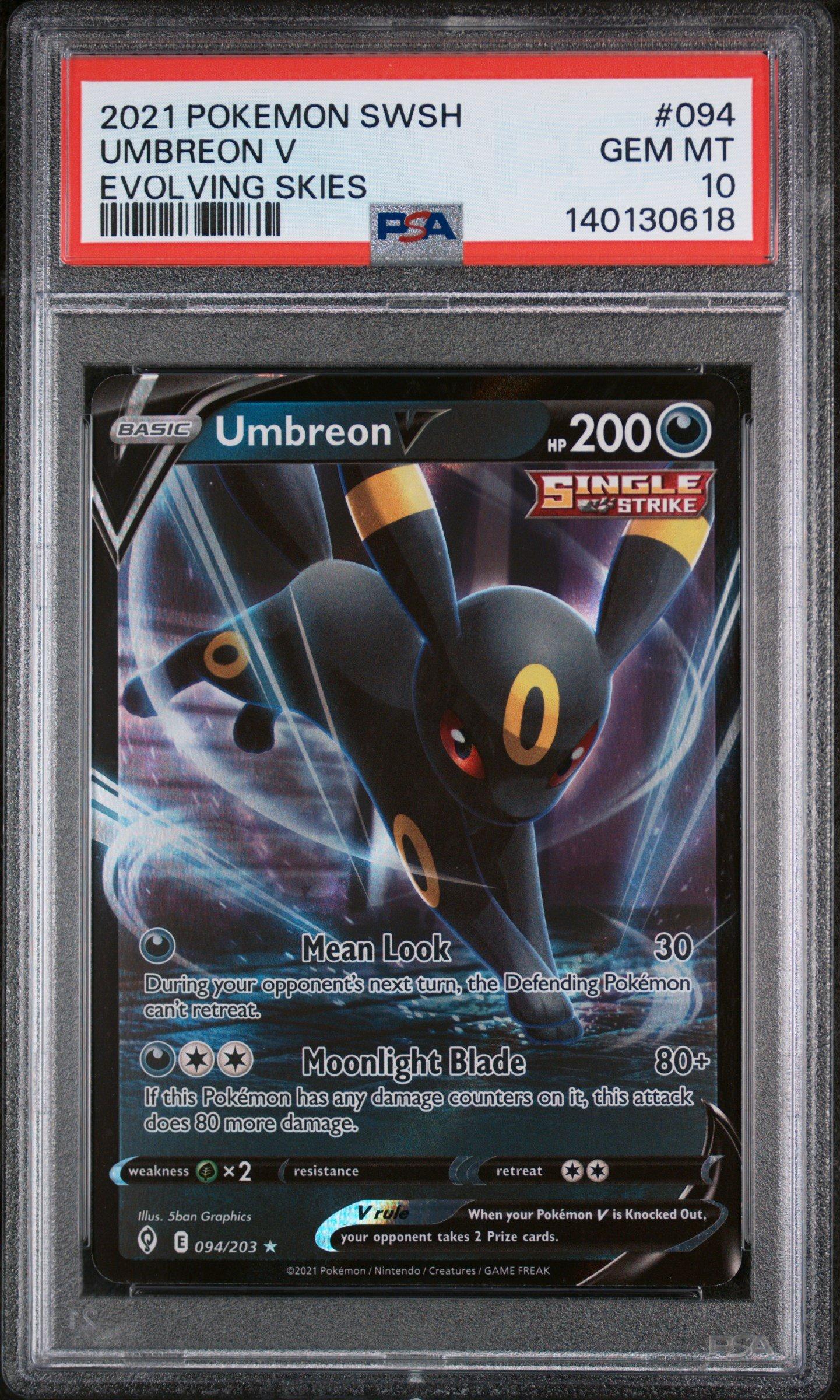 2021 Pokemon Sword & Shield Evolving Skies 094 Umbreon V PSA 10