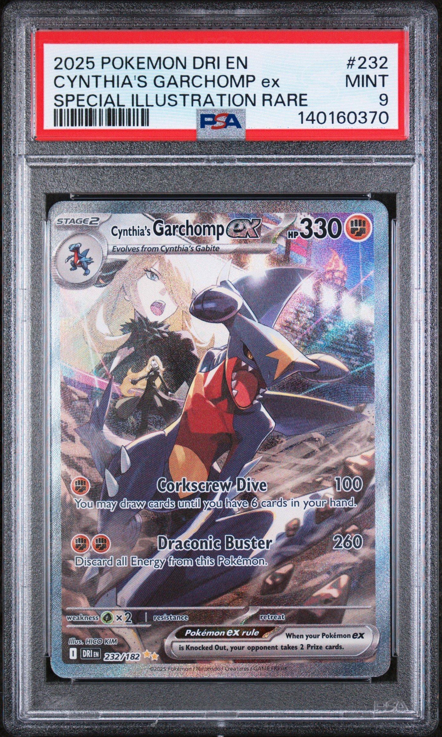 ロズレイド　GL PSA9 2025 Pokemon Dri En-destined Rivals 232 Cynthia's Garchomp Ex