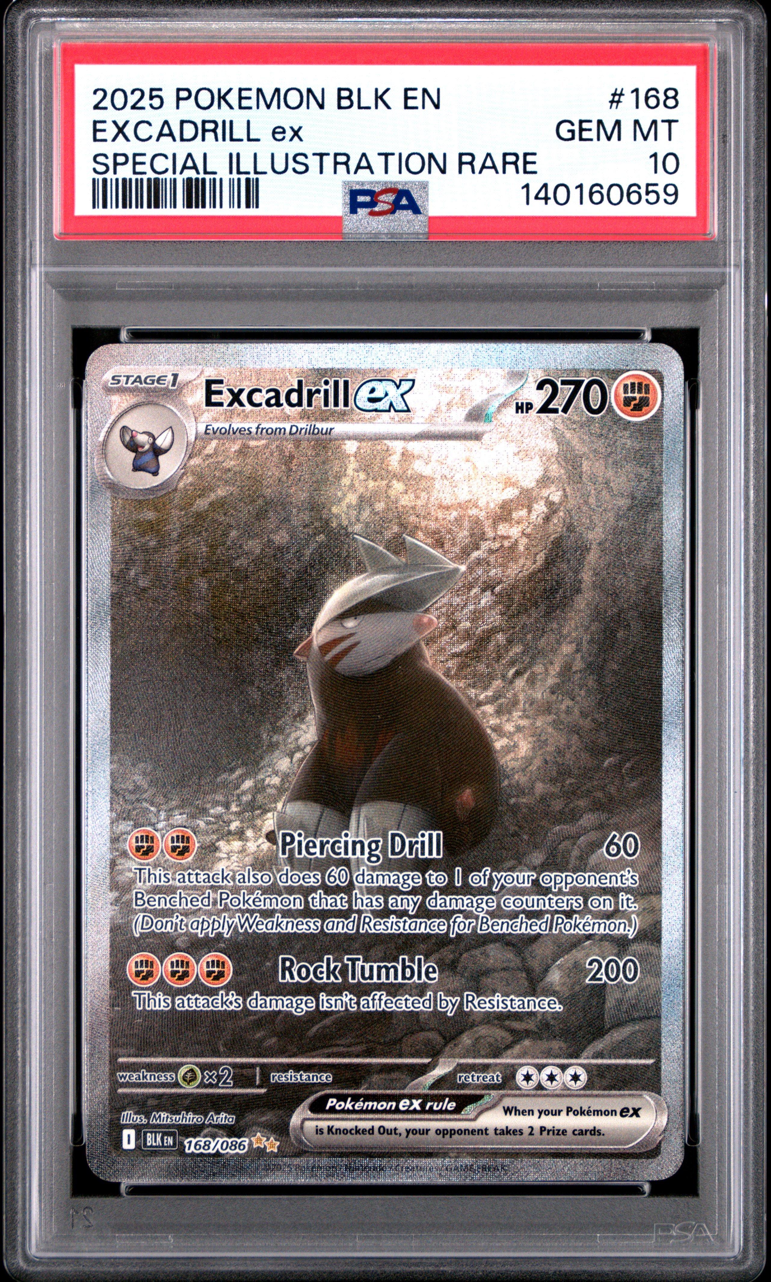 2025 Pokemon Blk En-black Bolt 168 Excadrill Ex Special