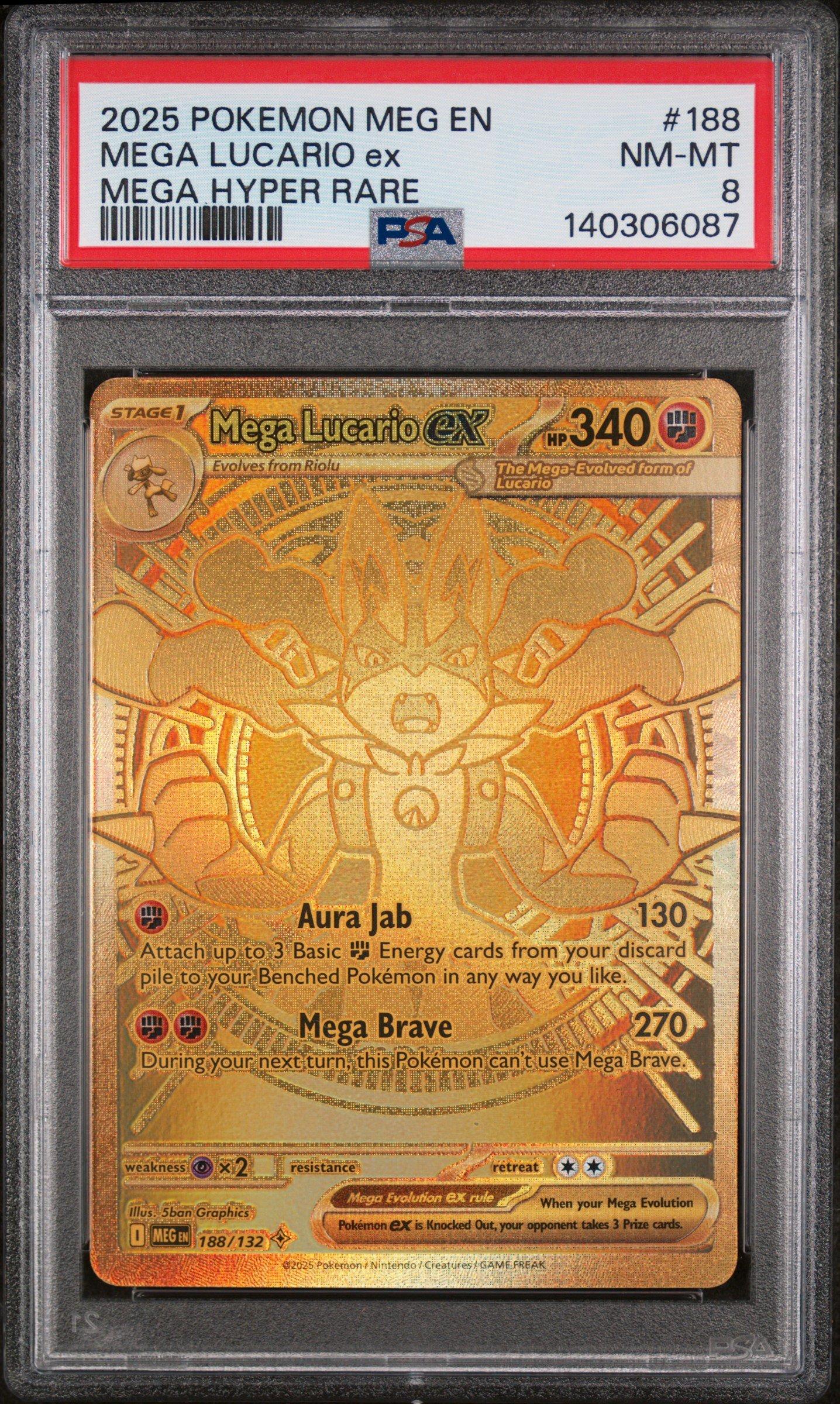 2025 Pokemon Meg En-mega Evolution 188 Mega Lucario Ex Mega Hyper