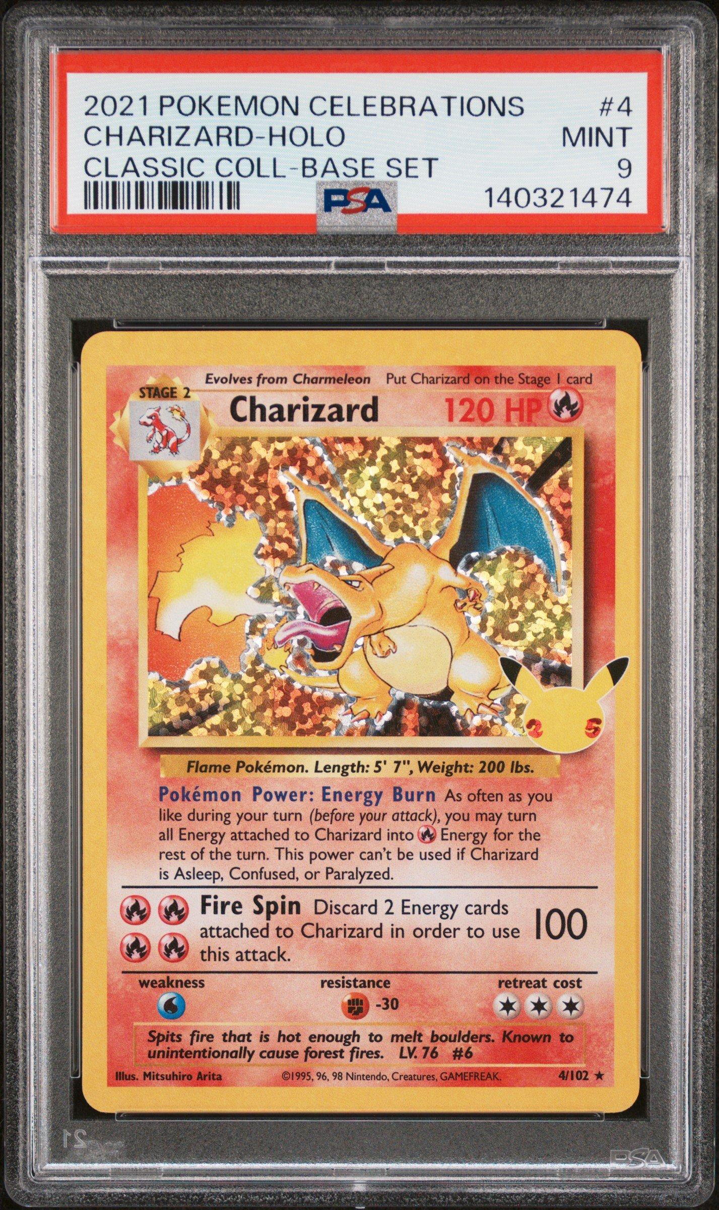 2021 Pokemon Celebrations Classic Collection 4 Charizard-holo PSA