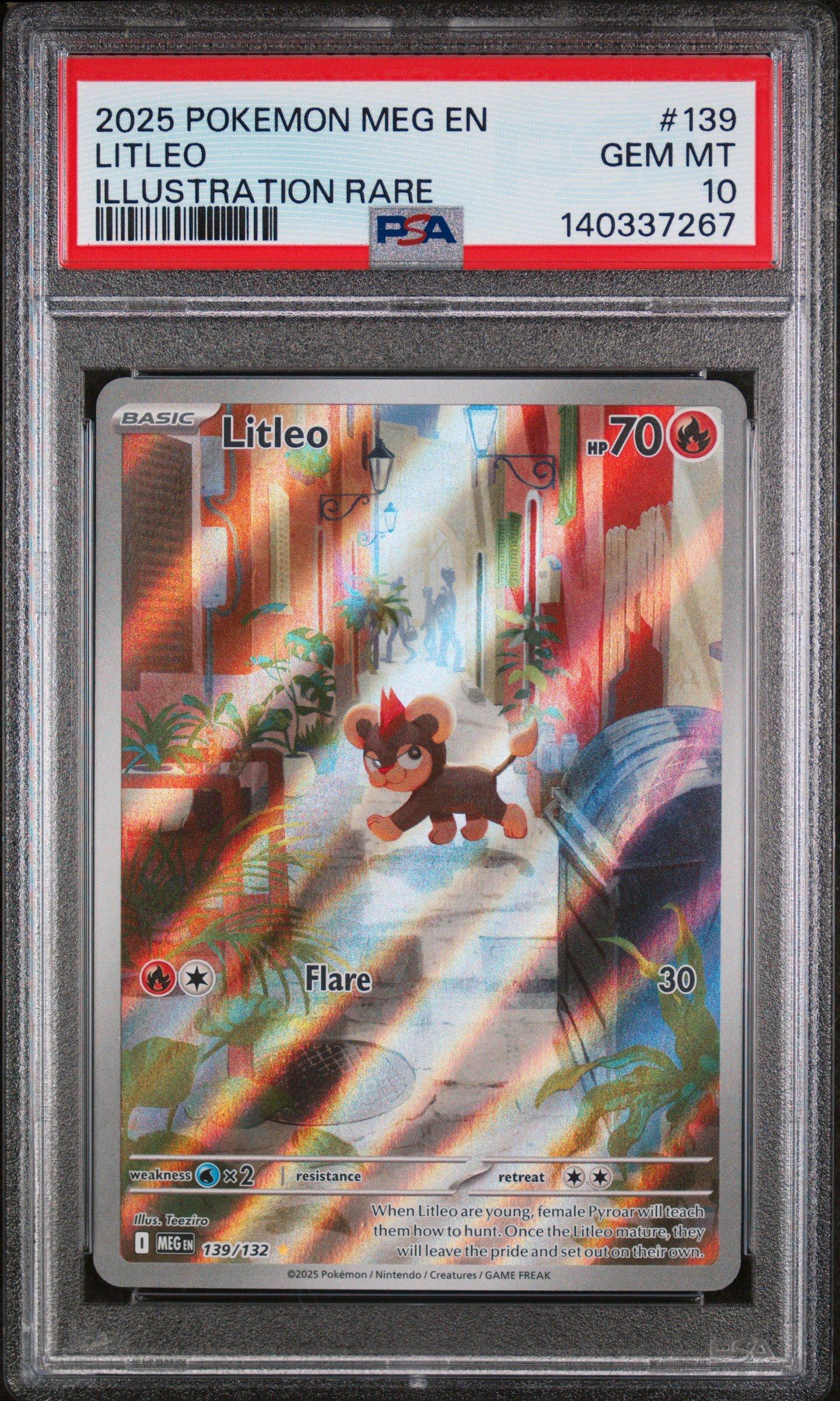 2025 ポケモンカード リトレオ PSA 10 2025 Pokemon Meg En-mega Evolution 139 Litleo Illustration Rare