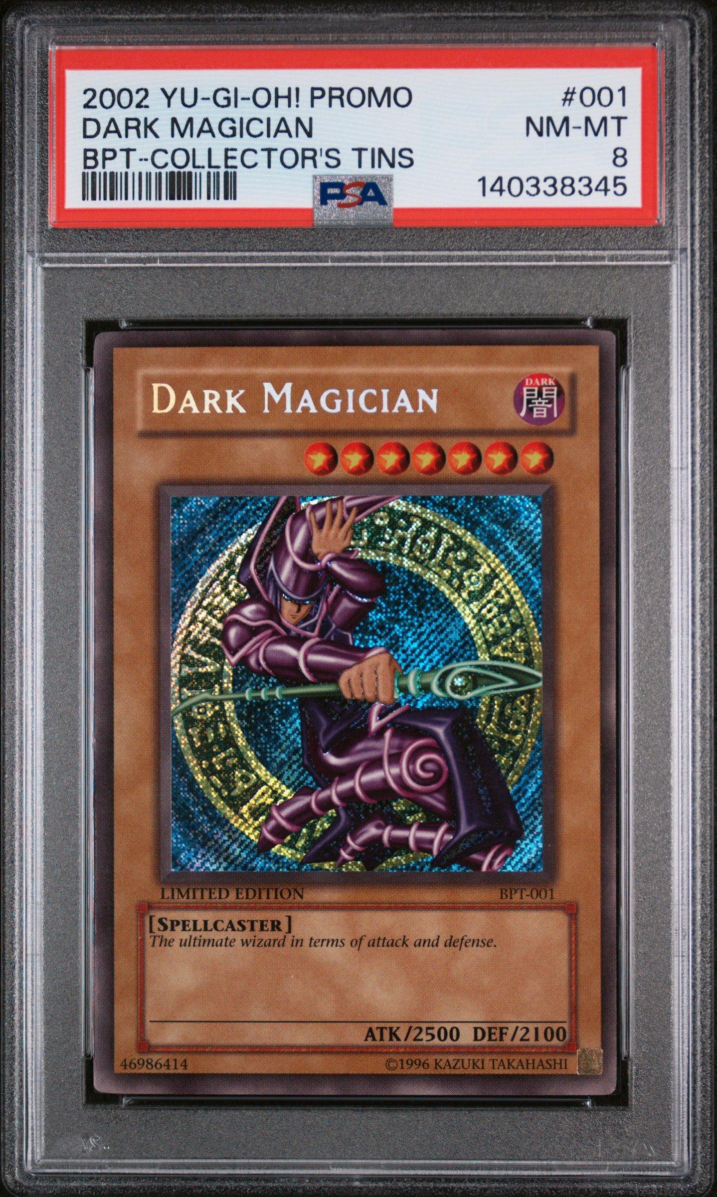 PSA8】「ブラックマジシャン」BPT シークレット DARK MAGICIAN 2002 Yu-gi-oh! Promo Bpt-collector's Tins 001 Dark Magician PSA 8