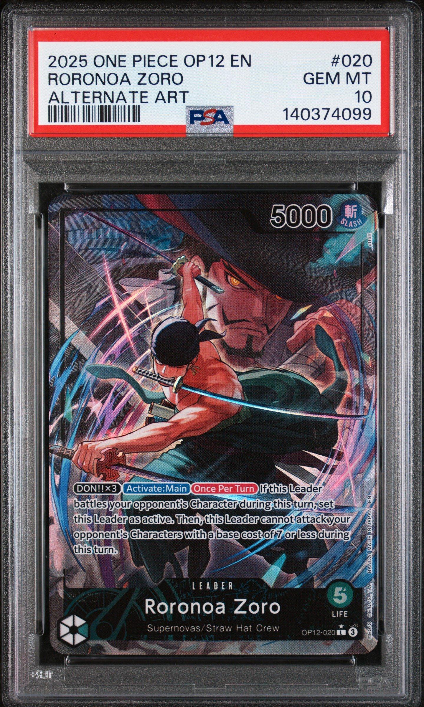 PSA10 2025 ONE PIECE OP12 ロロノアゾロ#020 2025 One Piece Op12-legacy Of The Master 020 Roronoa Zoro