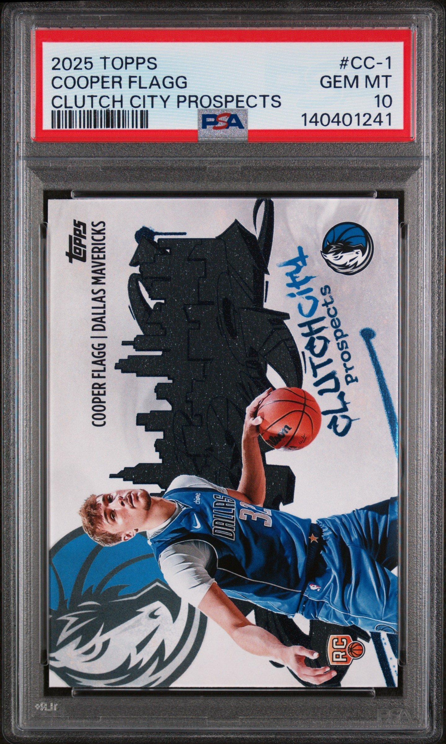 2025 Topps Clutch City Prospects Cc-1 Cooper Flagg PSA 10 Graded