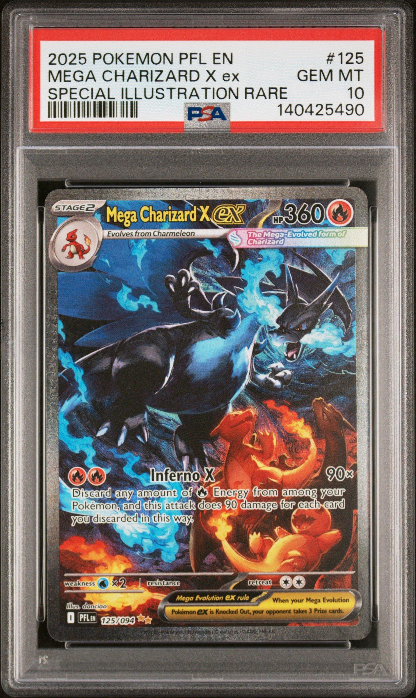 2025 Pokemon Pfl En-phantasmal Flames 125 Mega Charizard X Ex
