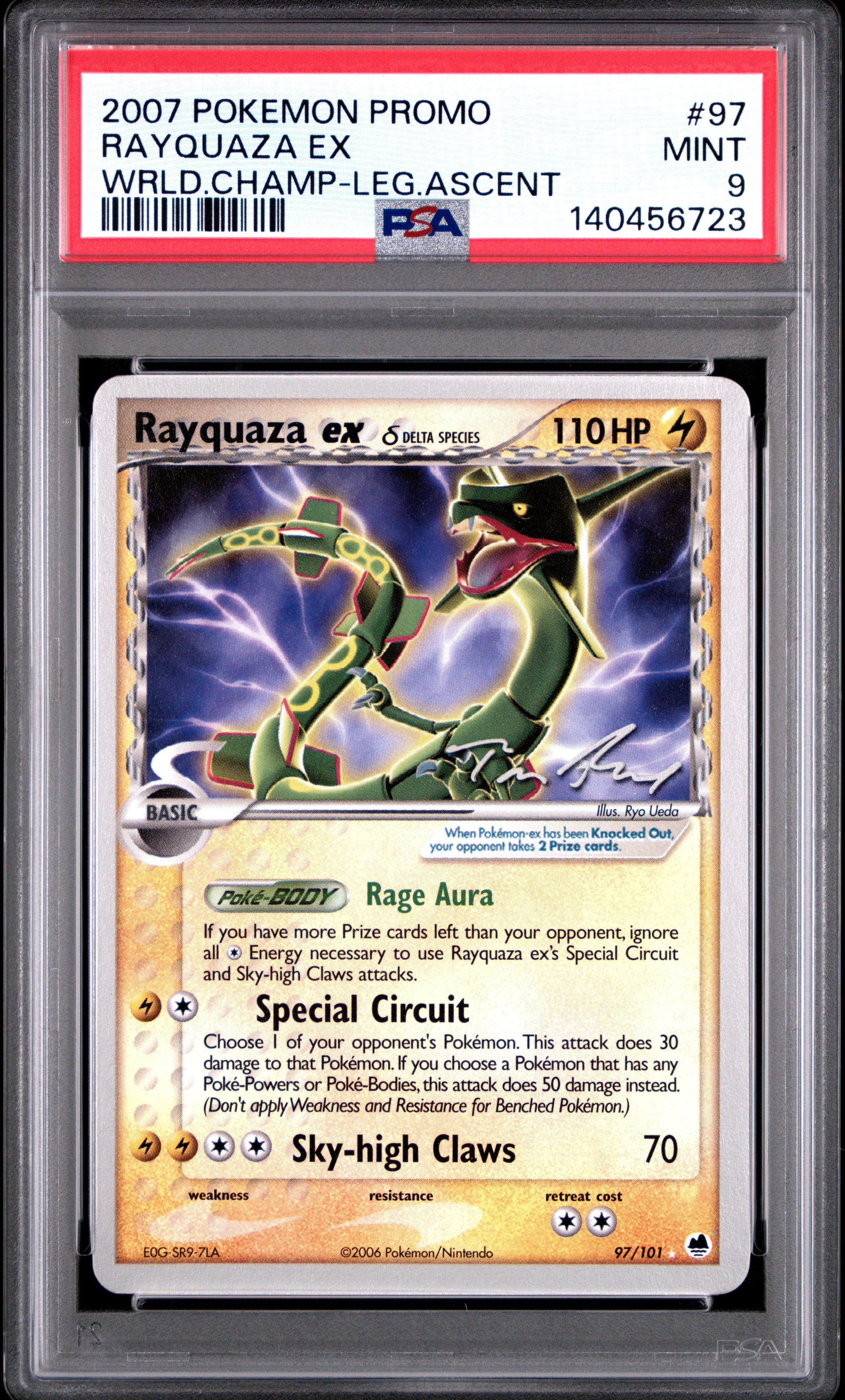 2007 Pokemon World Championships Promo 97 Rayquaza Ex Legendary Ascent PSA 9