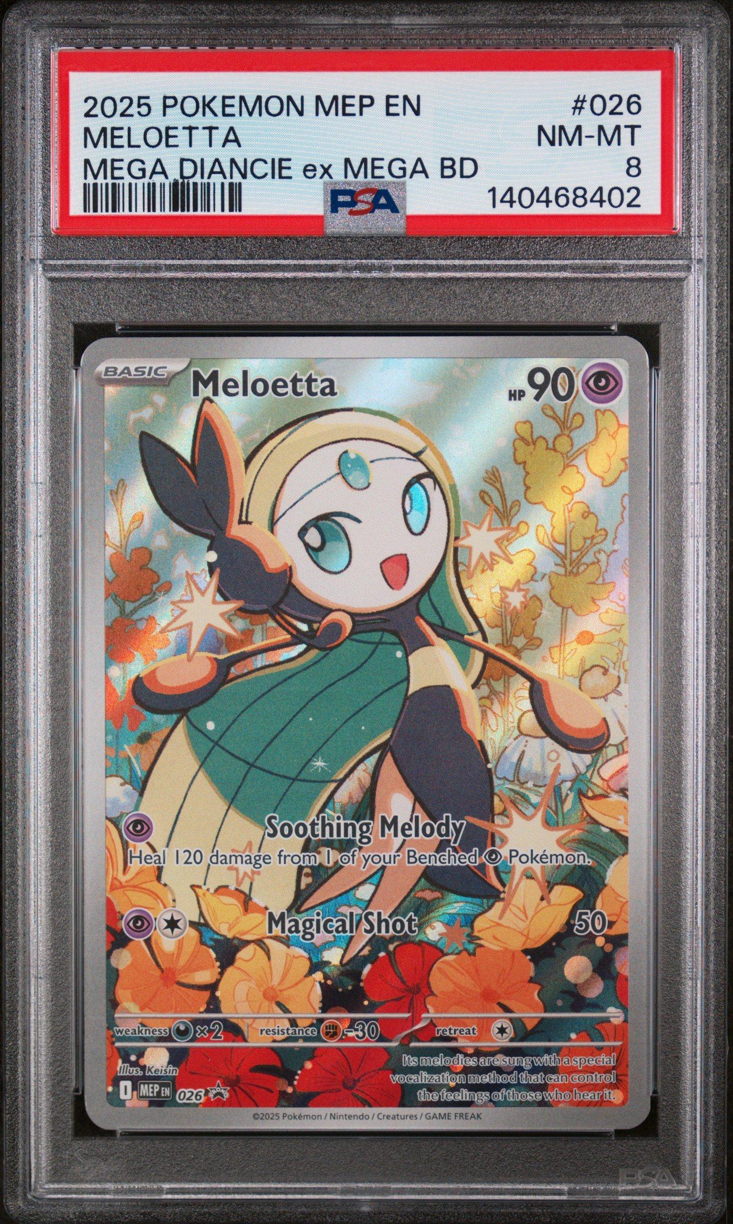 2025 Pokemon Mep En-me Black Star Promo 026 Meloetta Mega Diancie