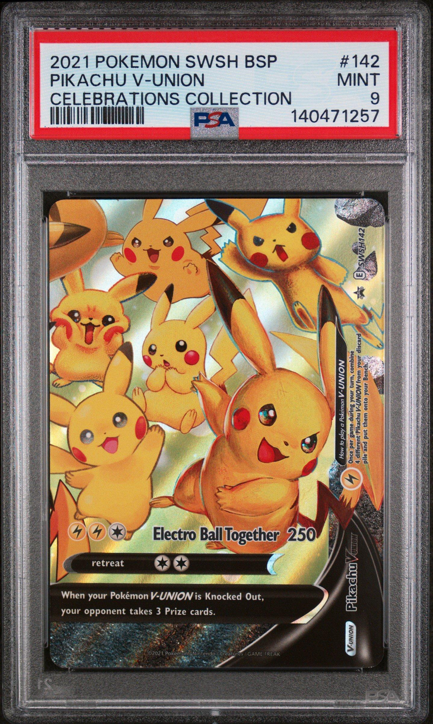 ピカチュウ v union psa9 2021 Pokemon Swsh Black Star Promo 142 Pikachu V-union
