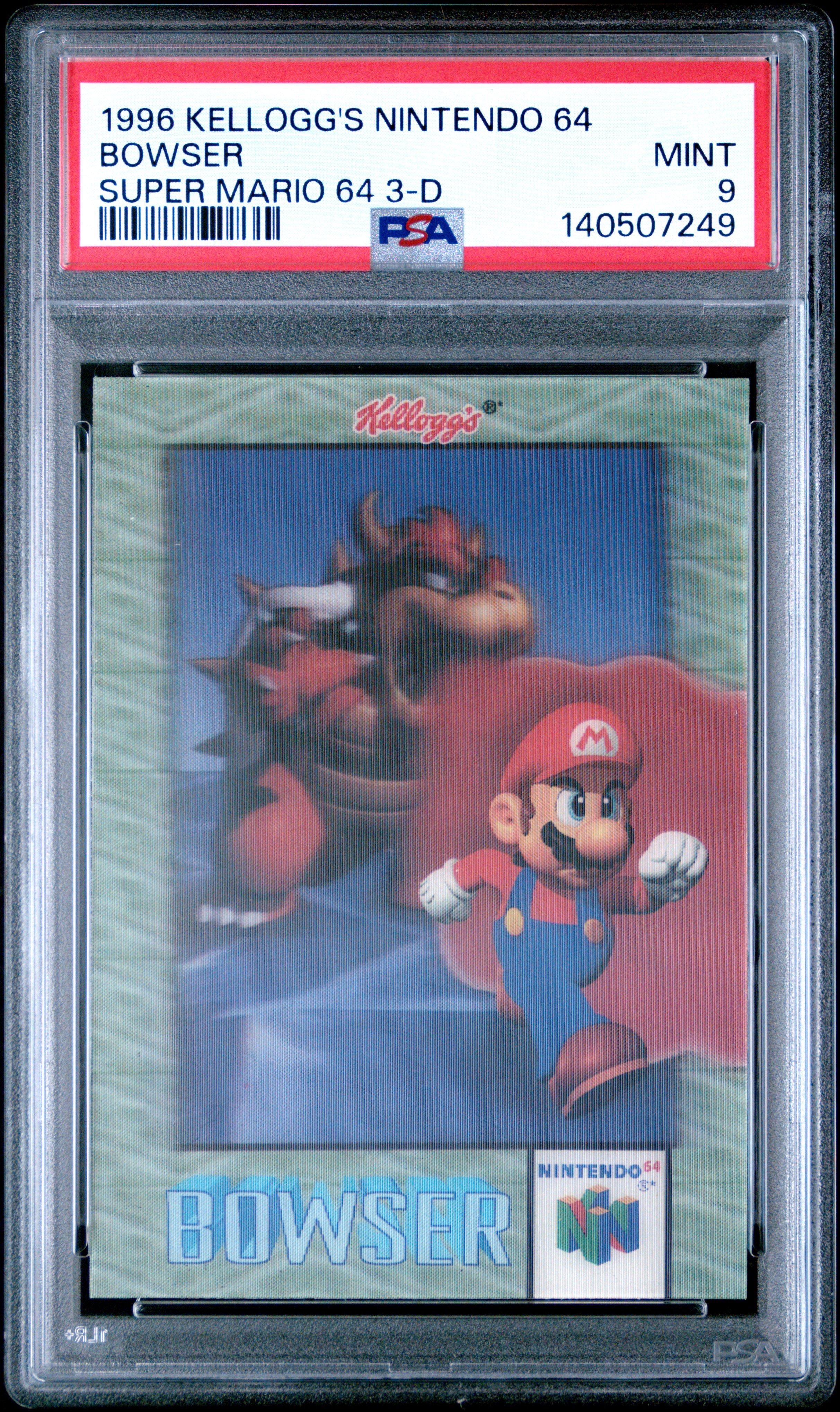 1996 Kellogg's Nintendo 64 Super Mario 64 3-d Bowser PSA 9 Graded