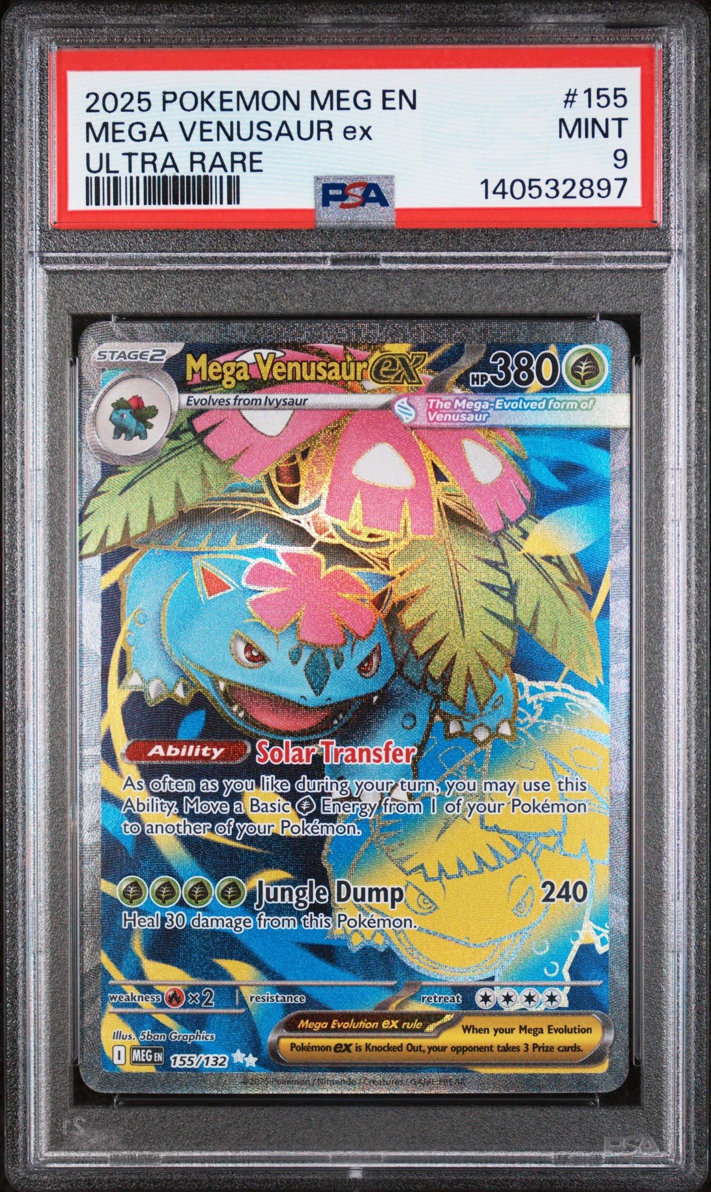 2025 Pokemon Meg En-mega Evolution 155 Mega Venusaur Ex Ultra Rare PSA 9  Graded Card | GameStop