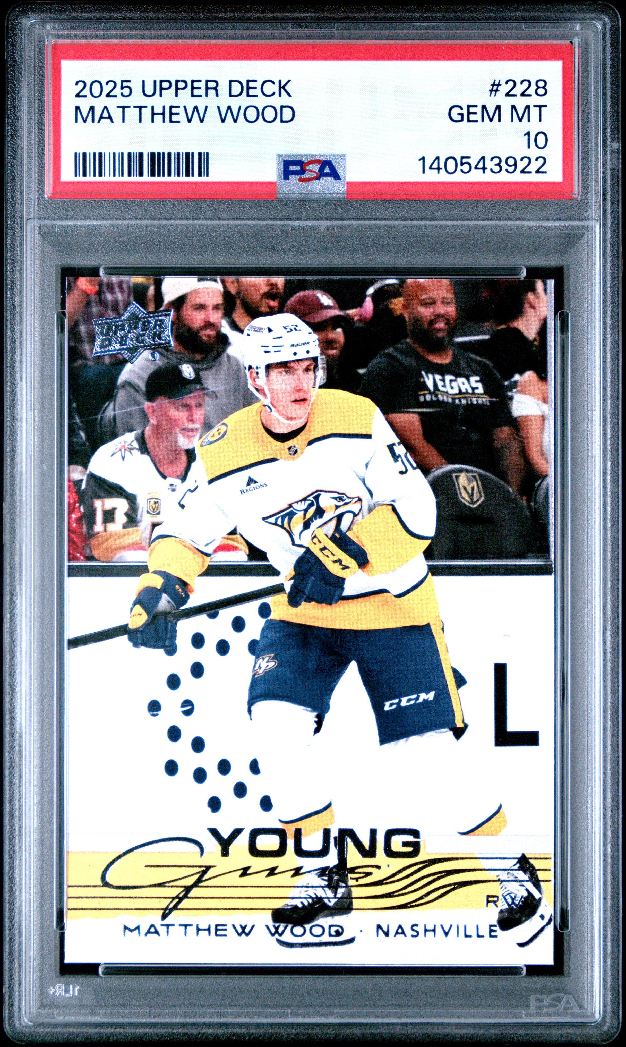 2025 Upper Deck 228 Matthew Wood PSA 10