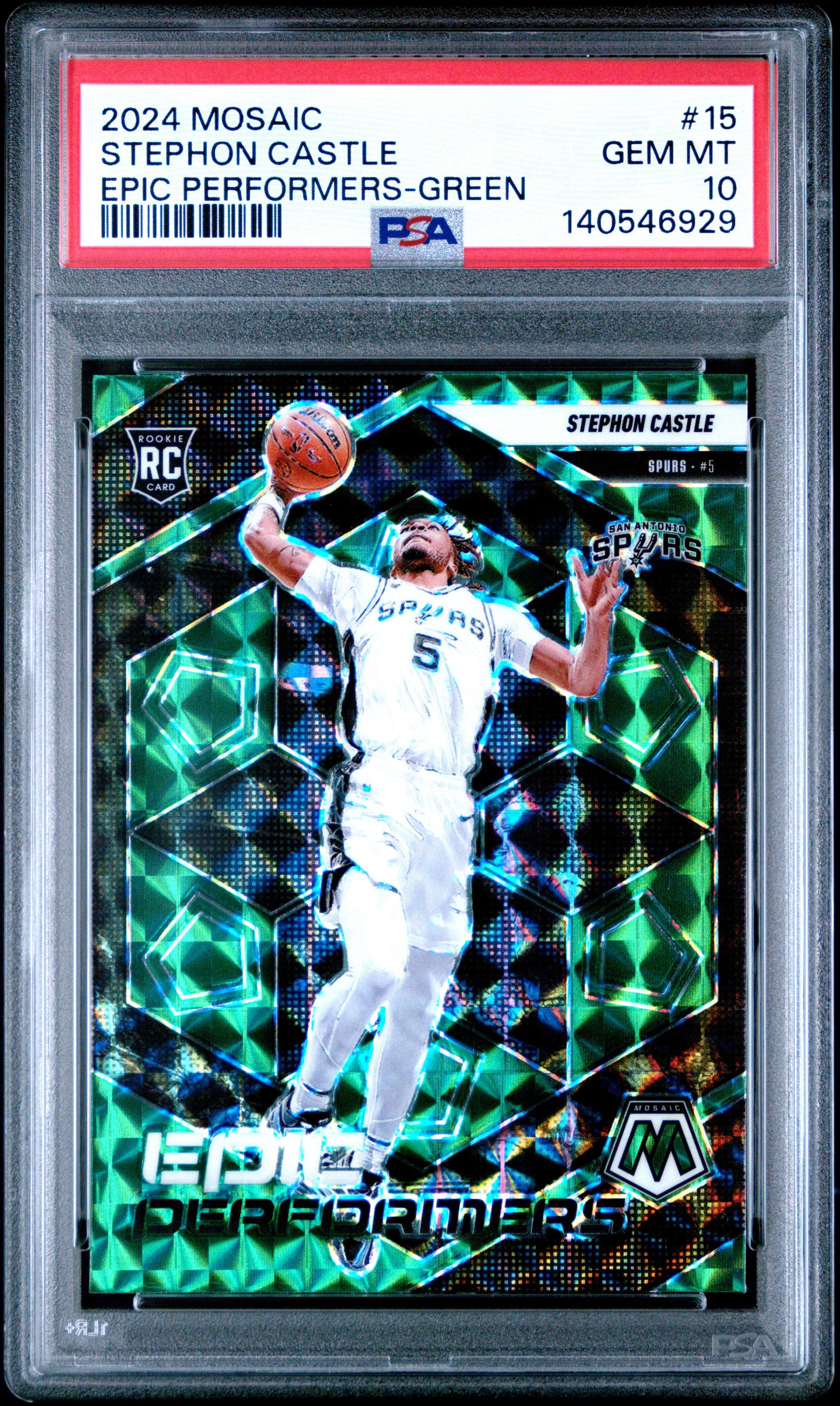 2024 Panini Mosaic Epic Performers 15 Stephon Castle Green PSA 10