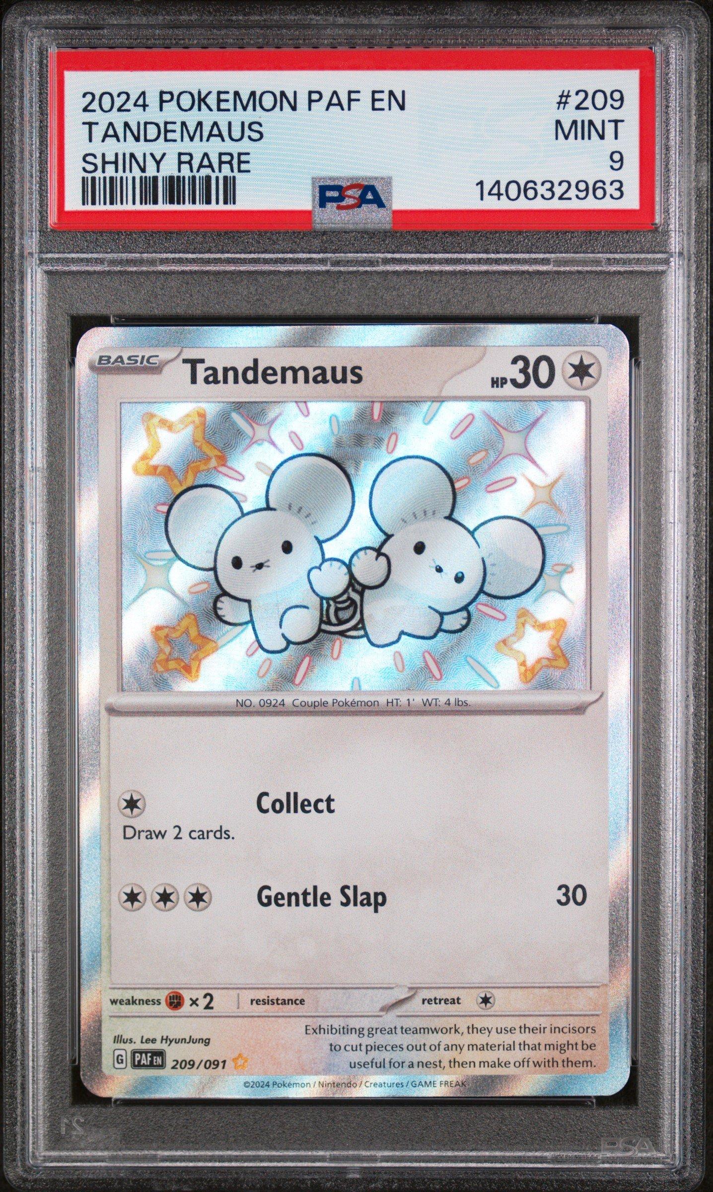 2024 Pokemon Paf En-paldean Fates 209 Tandemaus Shiny Rare PSA 9 Graded Card  | GameStop
