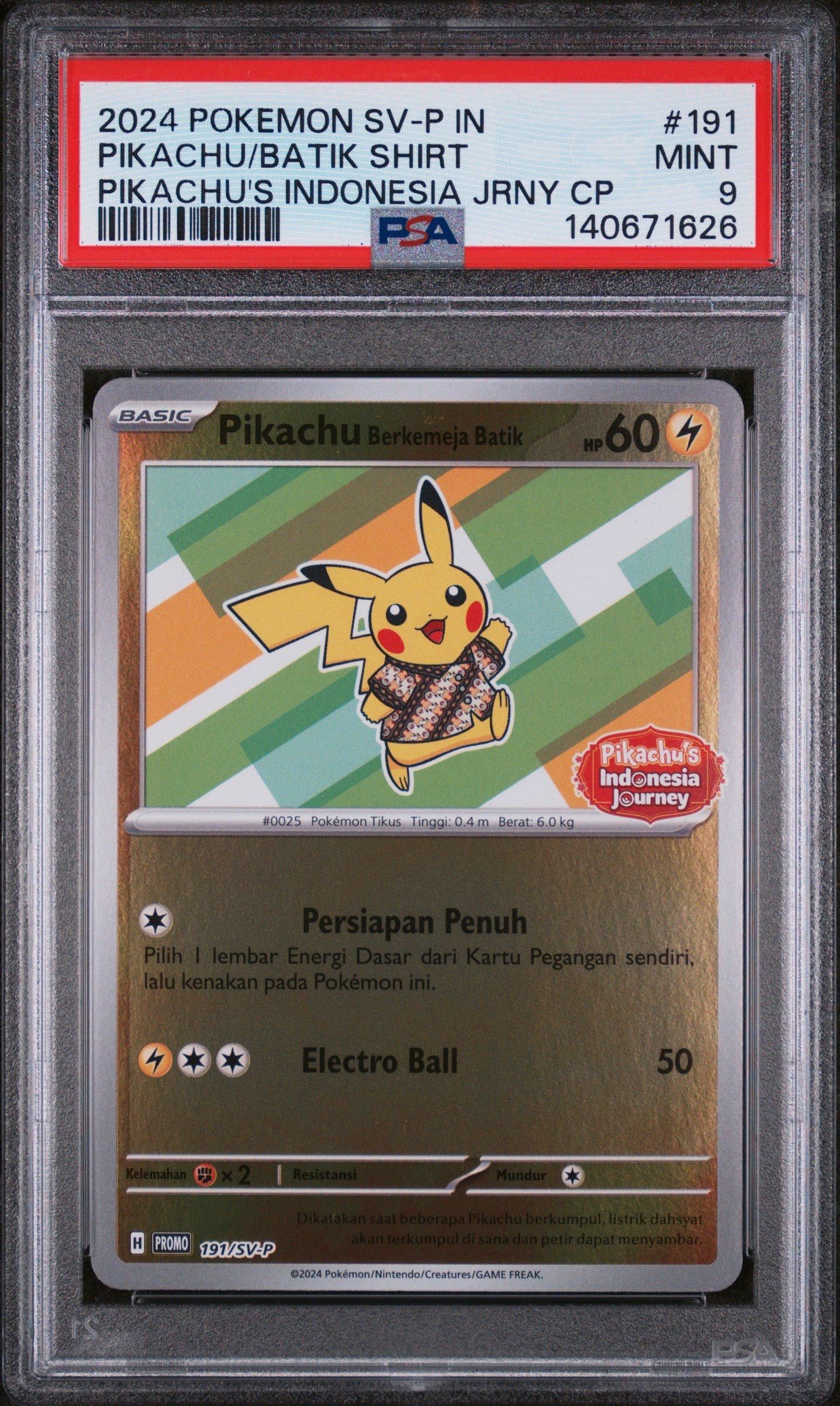 2024 Pokemon Indonesian Sv-p Promo 191 Pikachu In Batik Shirt