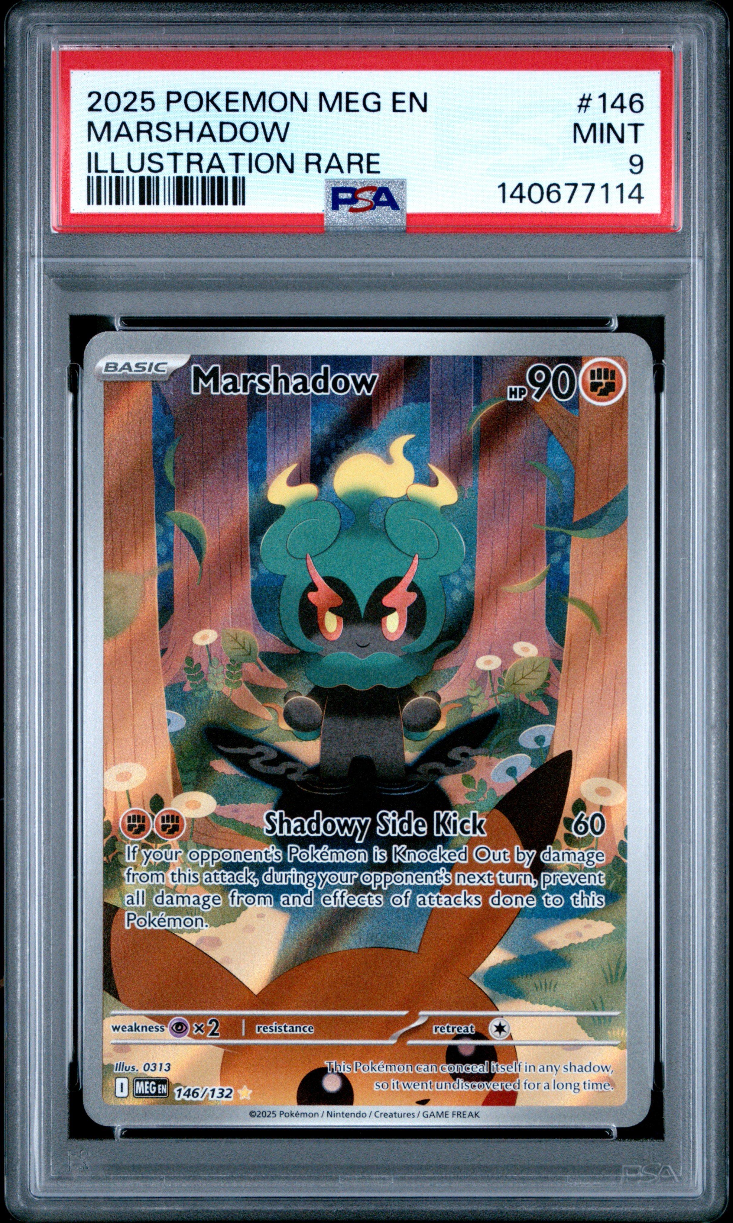 pokemon marshadow card 2025 Pokemon Mega Evolution #146/132 Marshadow Illustration Rare PSA 10