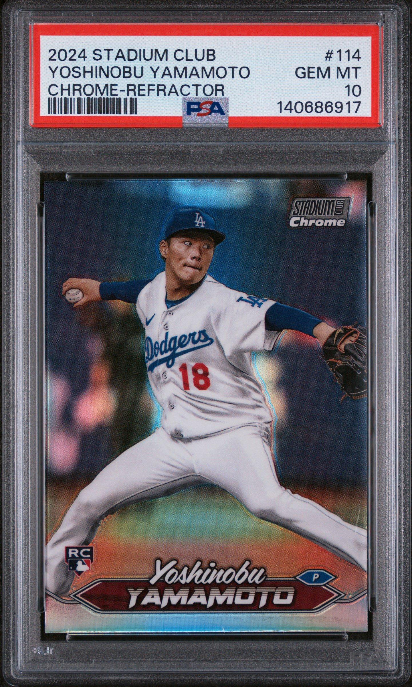2024 Topps Stadium Club 114 Yoshinobu Yamamoto Chrome-refractor
