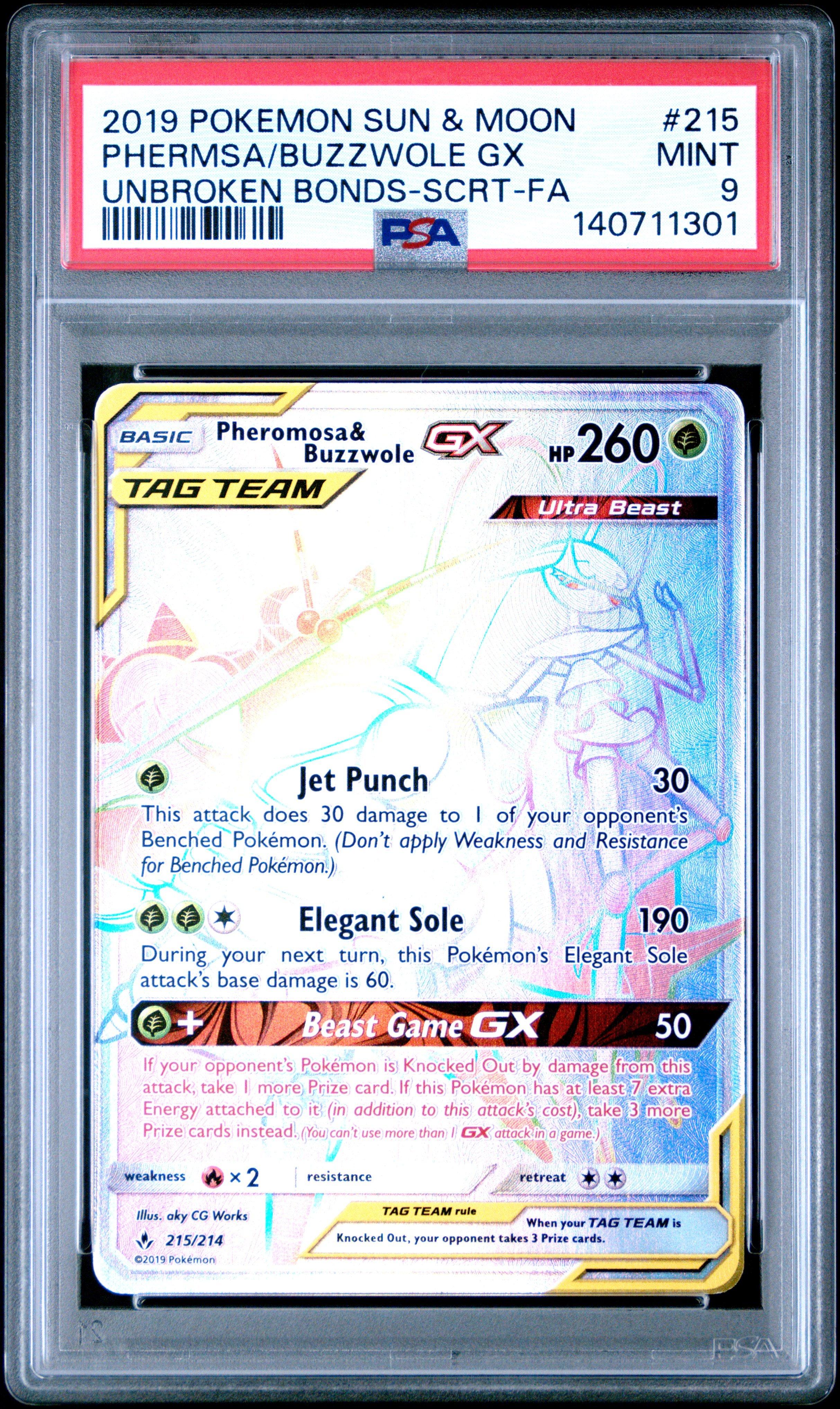 【279】♡ 2019 Pokemon Sun & Moon Unbroken Bonds 215 Full Art/pheromosa