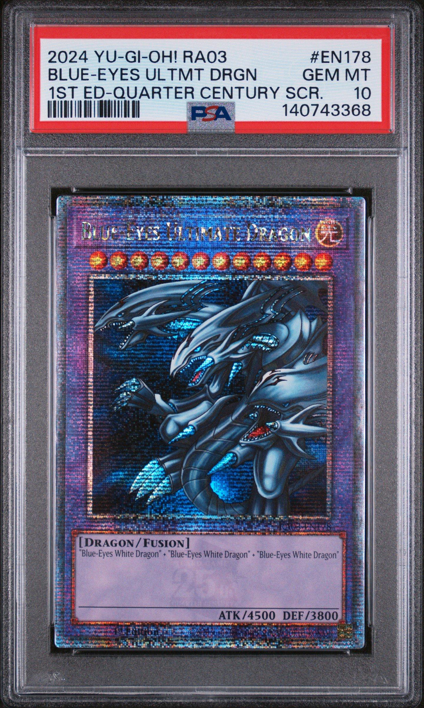 2024 Yu-gi-oh! Ra03-quarter Century Bonanza En178 Blue-eyes Ultimate Dragon 1st Edition-quarter Century Secret Rare PSA 10