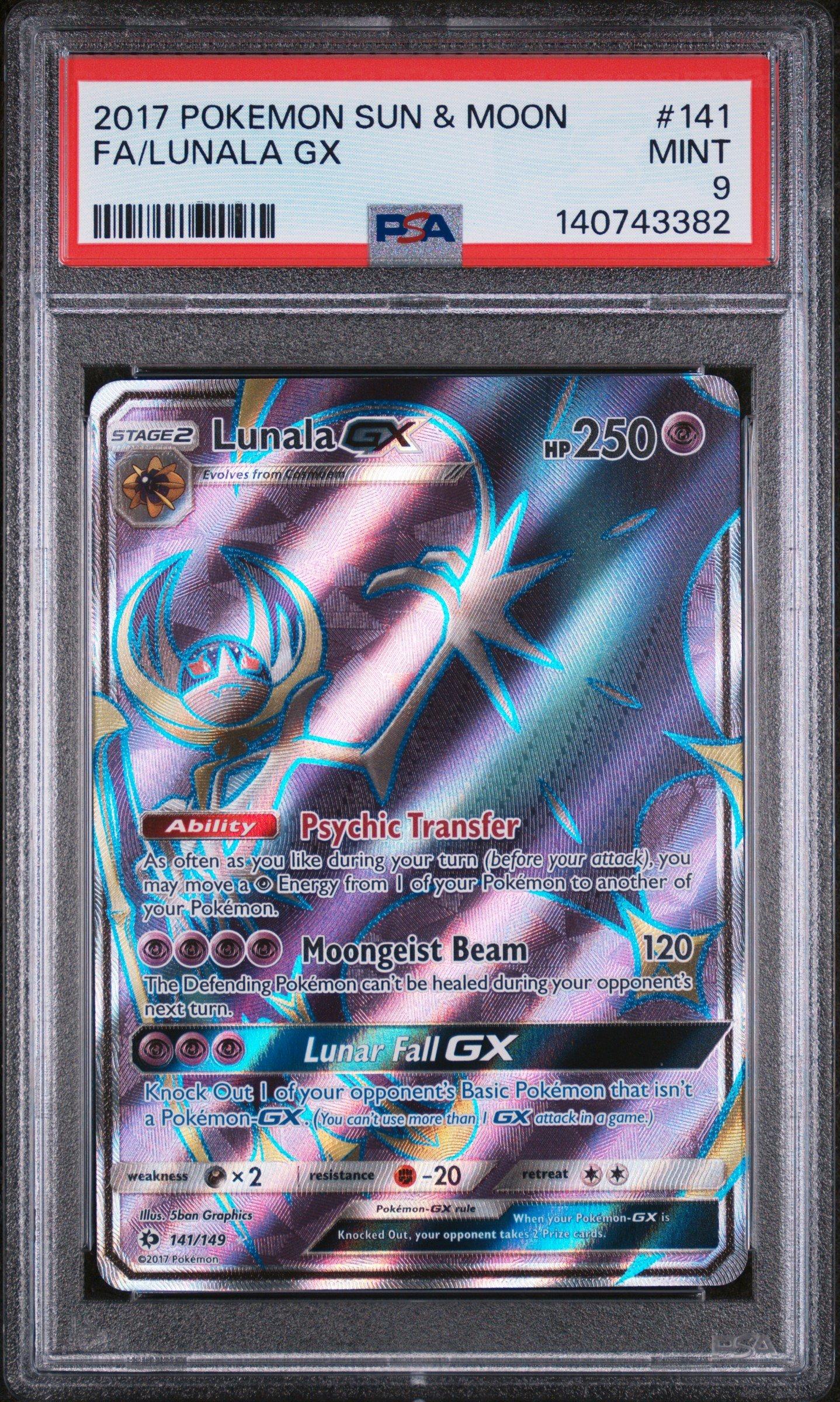2017 Pokemon Sun & Moon 141 Full Art/lunala Gx PSA 9 Graded Card | GameStop