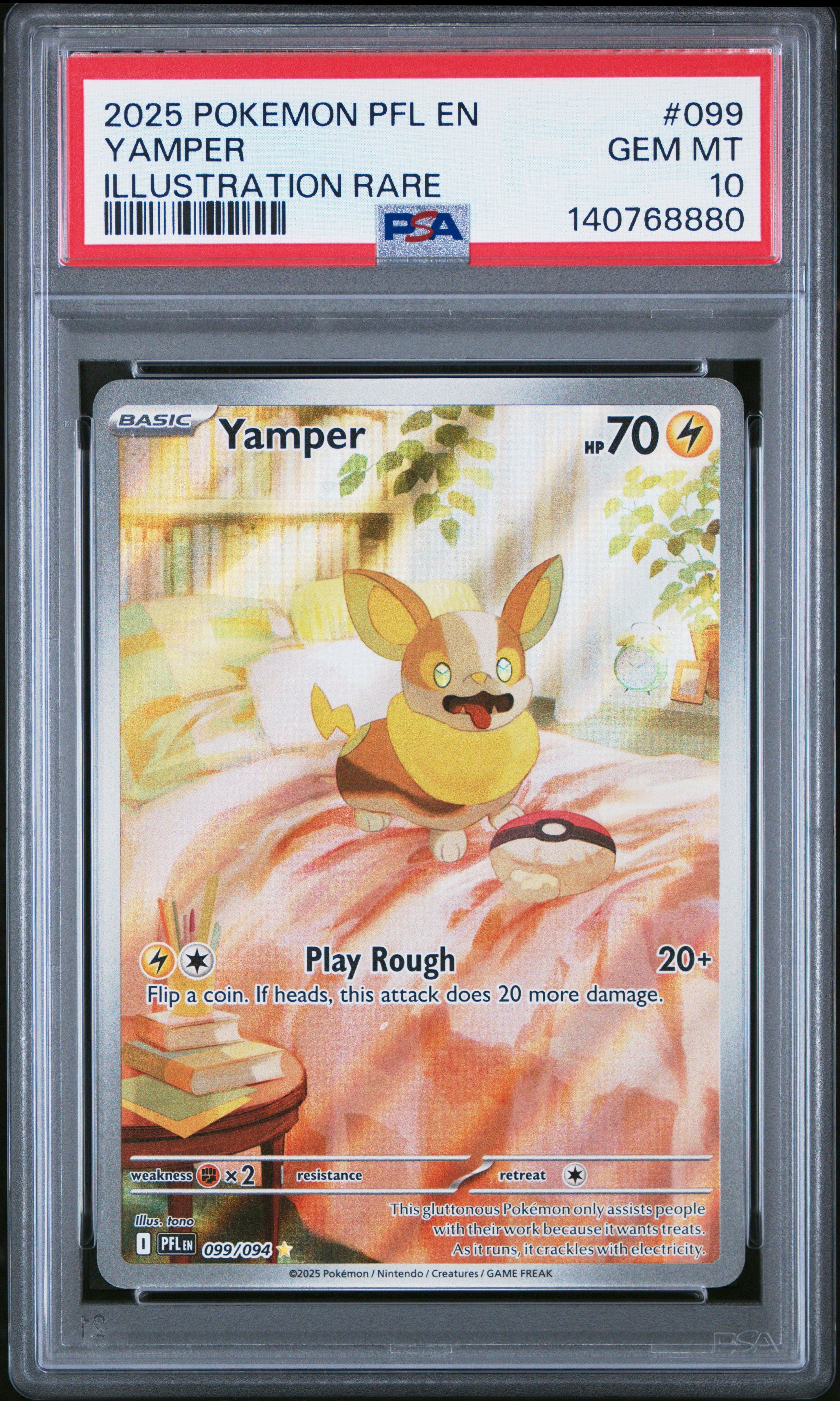 2025 Pokemon Pfl En-phantasmal Flames 099 Yamper Illustration Rare