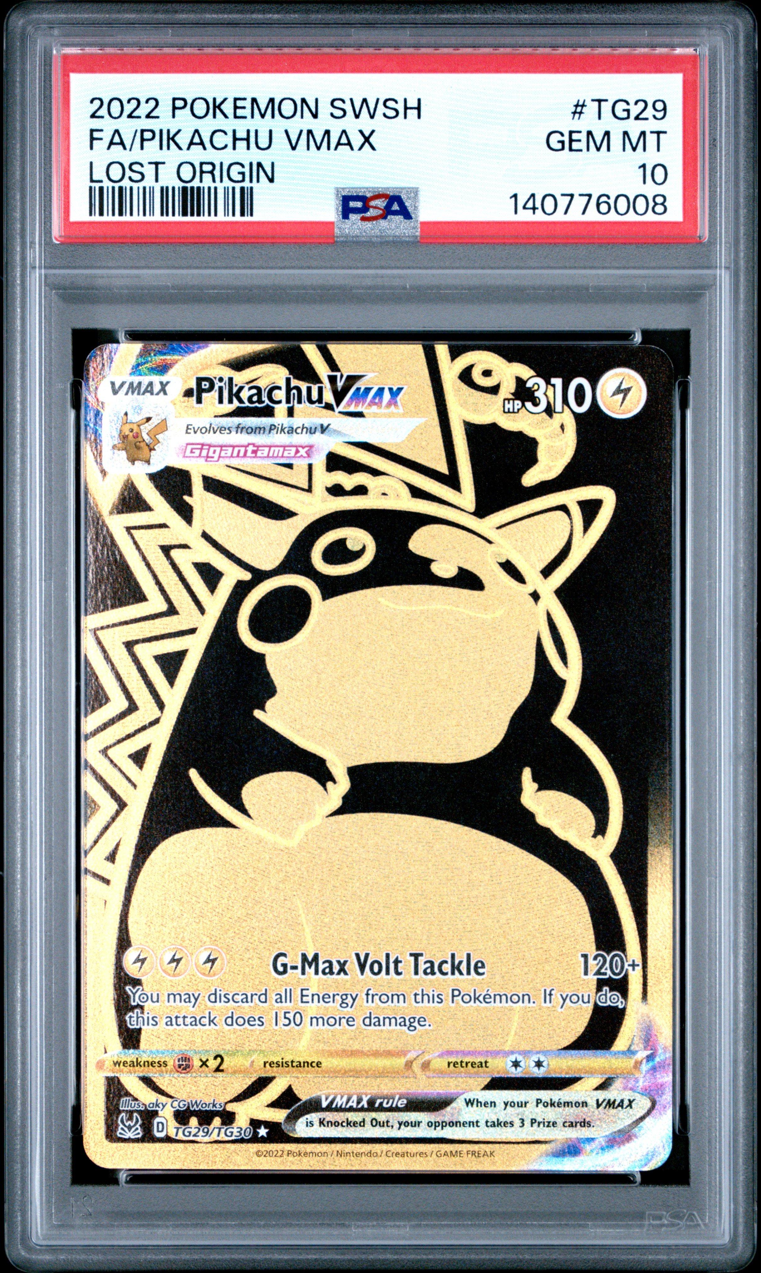 2022 Pokemon Sword & Shield Lost Origin Tg29 Full Art/pikachu Vmax