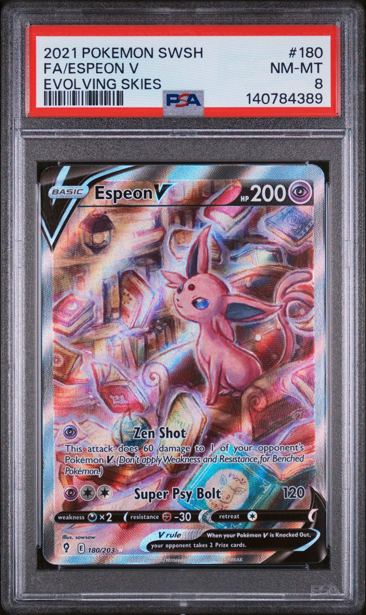2021 Pokemon Sword & Shield Evolving Skies 180 Full Art/espeon V