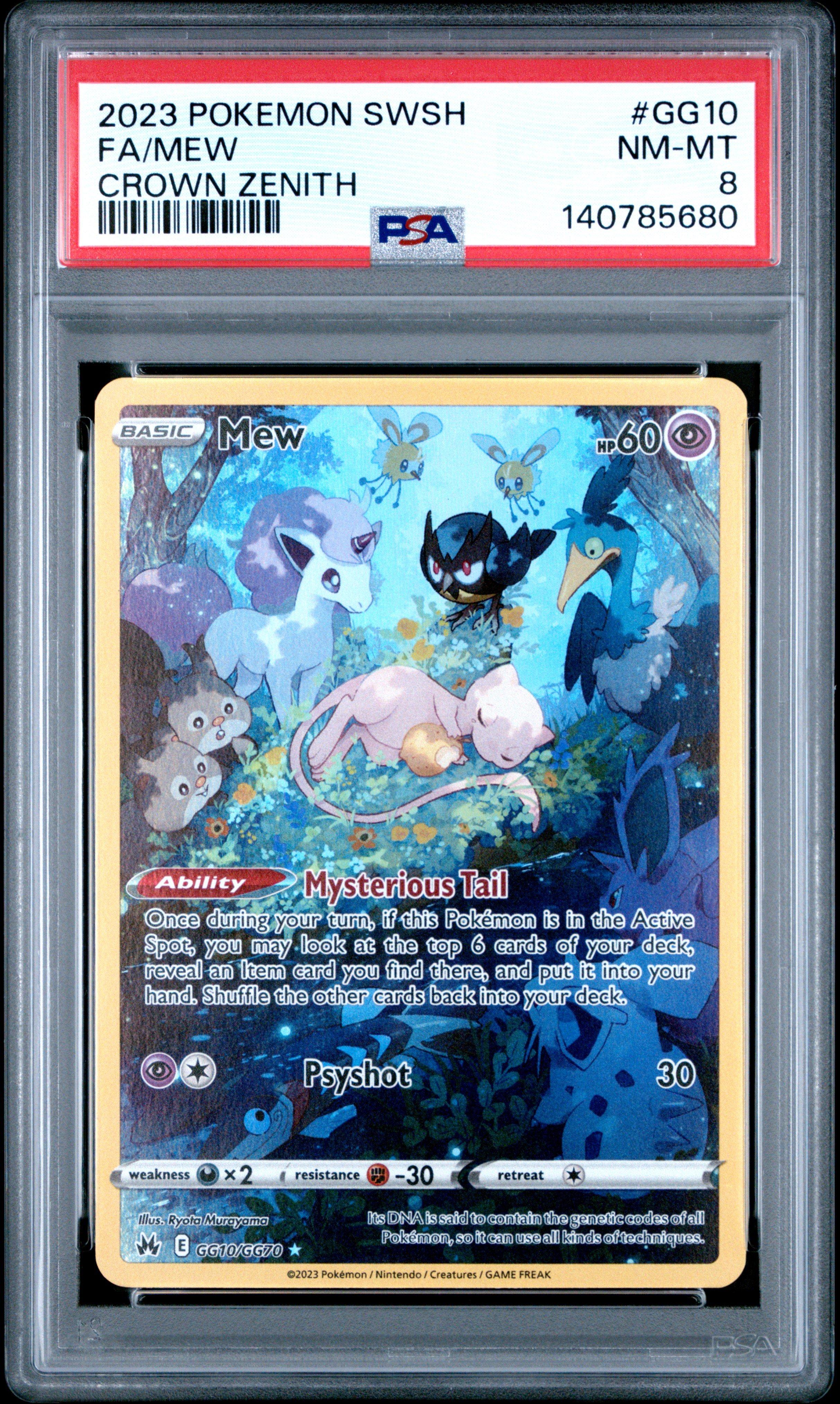 2023 Pokemon Sword And Shield Crown Zenith Gg10 Full Art/mew PSA 8