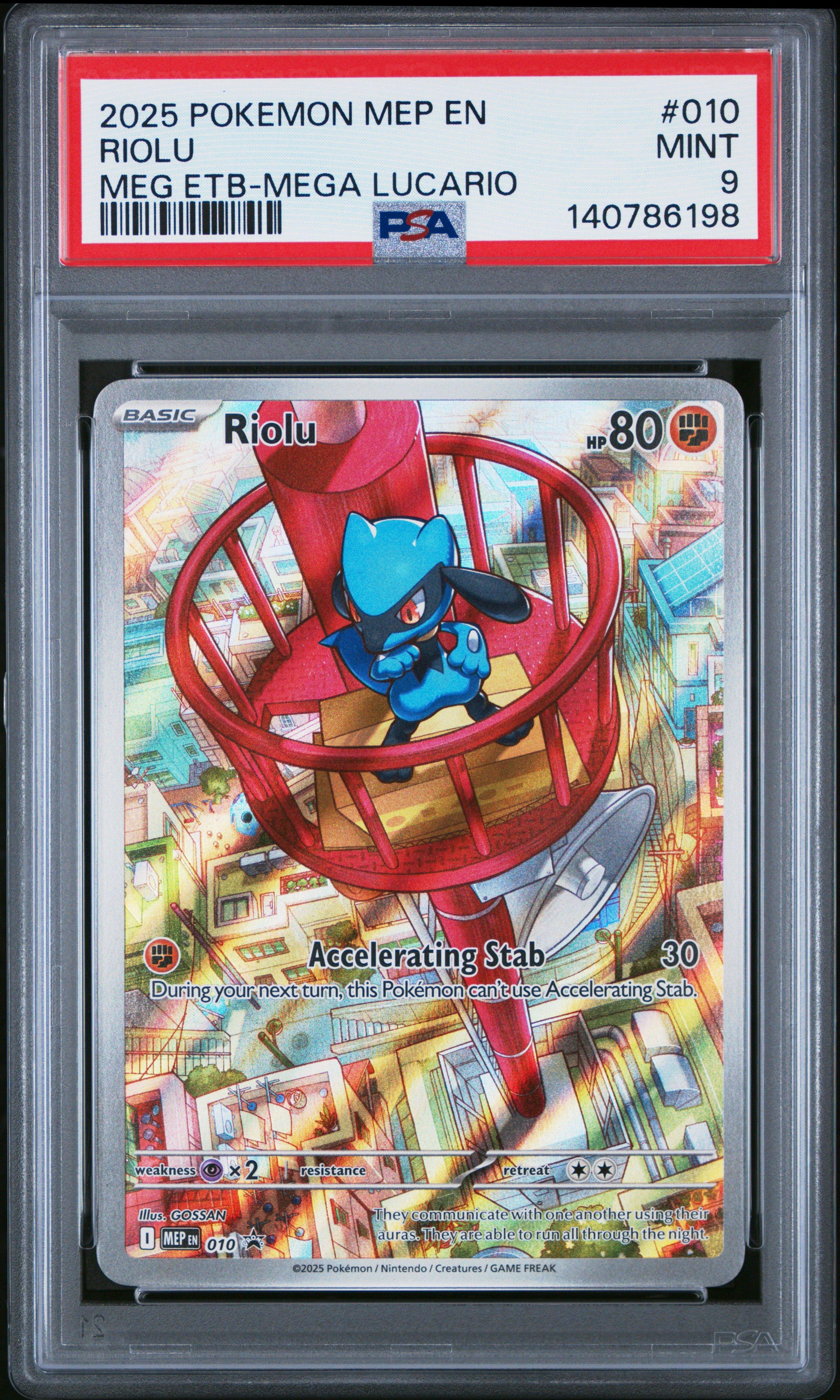 2025 Pokemon Mep En-me Black Star Promo 010 Riolu Mega Evolution Elite  Trainer Box-mega Lucario PSA 9 Graded Card | GameStop
