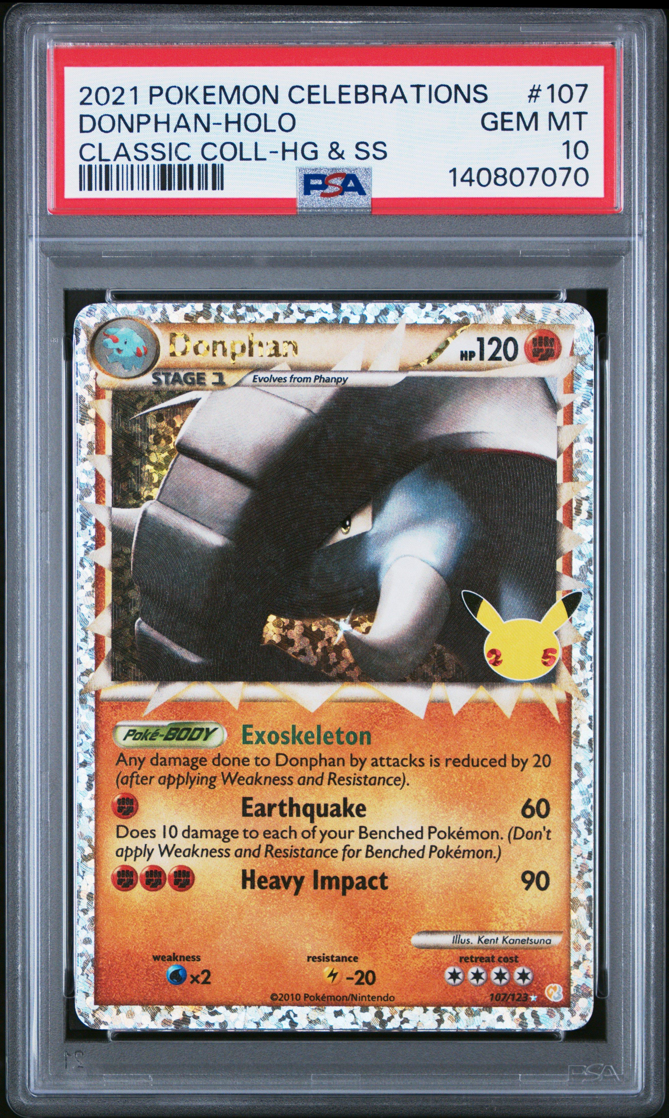 2021 Pokemon Celebrations Classic Collection 107 Donphan-holo PSA 10