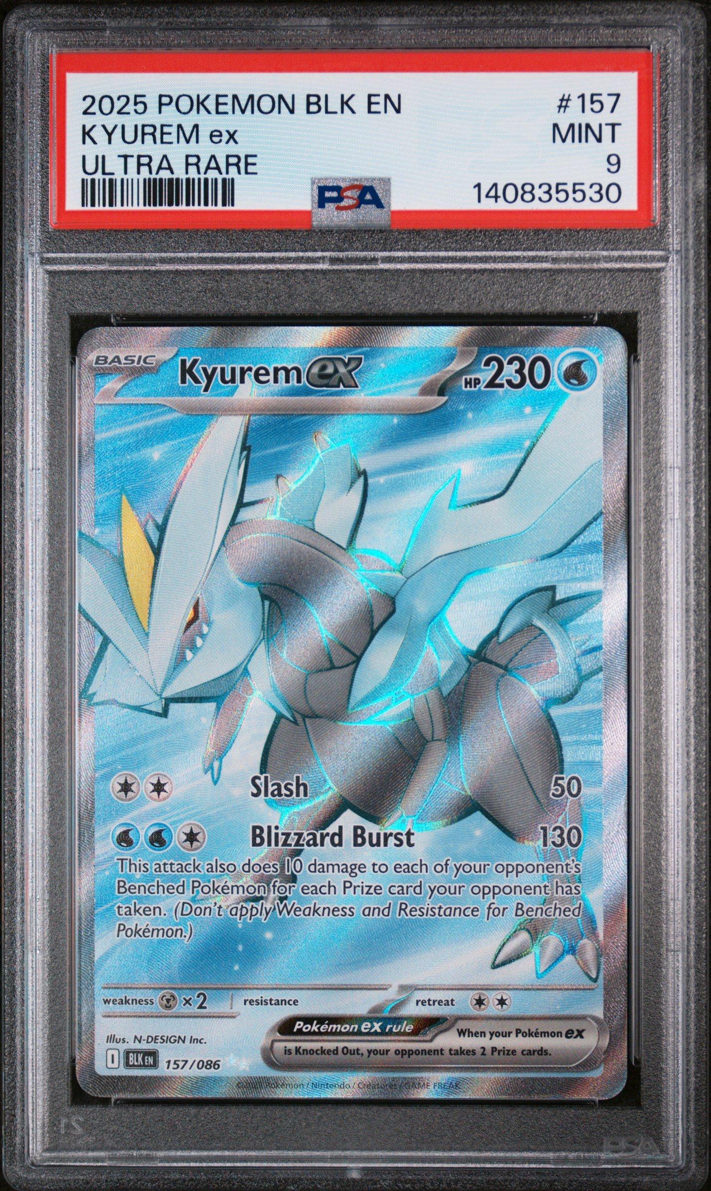 2025 Pokemon Blk En-black Bolt 157 Kyurem Ex Ultra Rare PSA 9