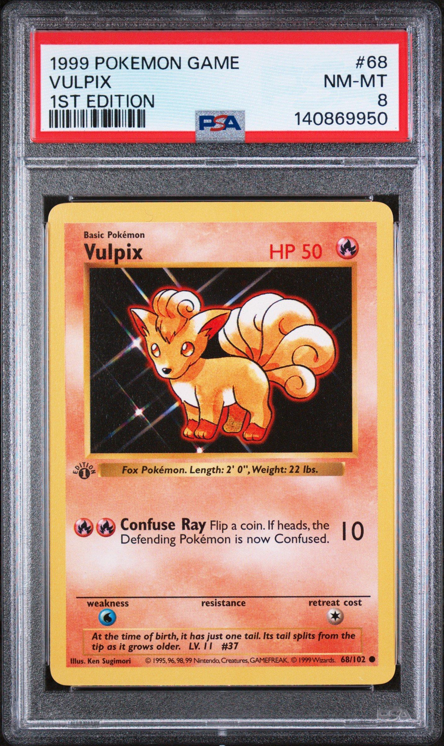 1999 Pokemon Game 68 Vulpix 1st Edition PSA 8 Graded Card | GameStop