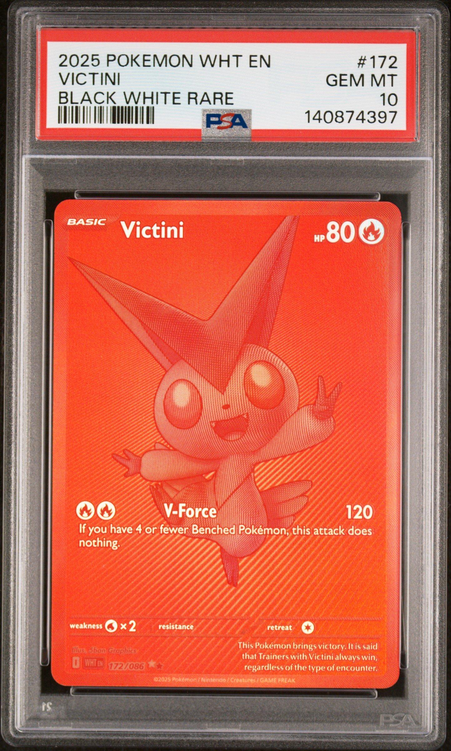 2025 Pokemon Wht En-white Flare 172 Victini Black White Rare PSA